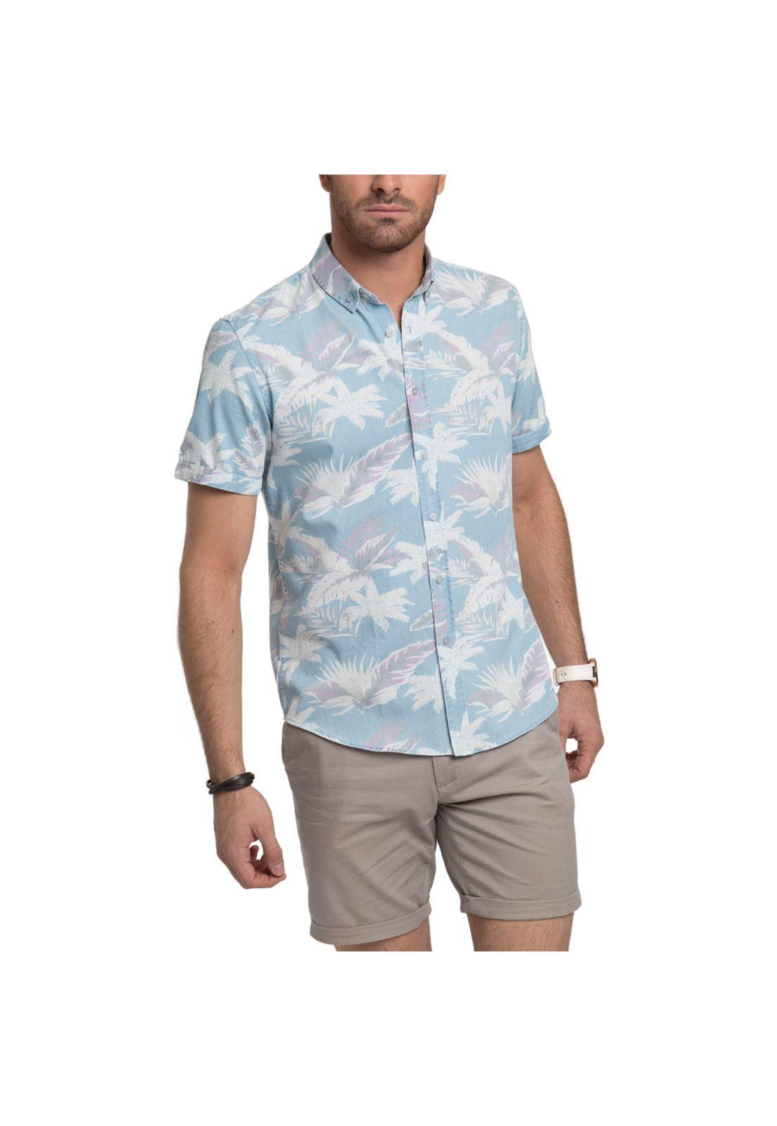 Camisa Hawaiana Manga Corta-0