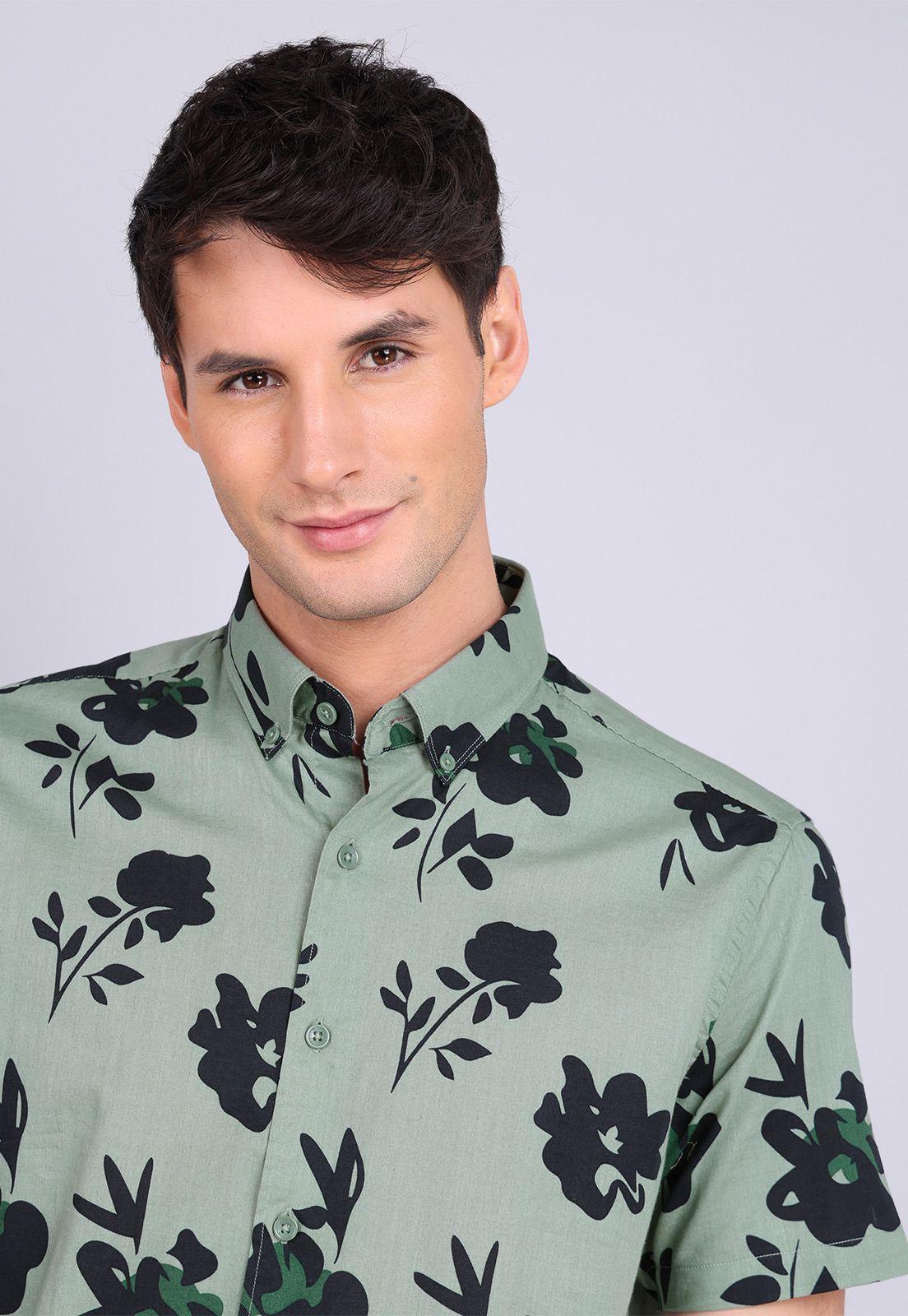 Camisa Manga Corta Floreada Arrow CM3023SVE-2