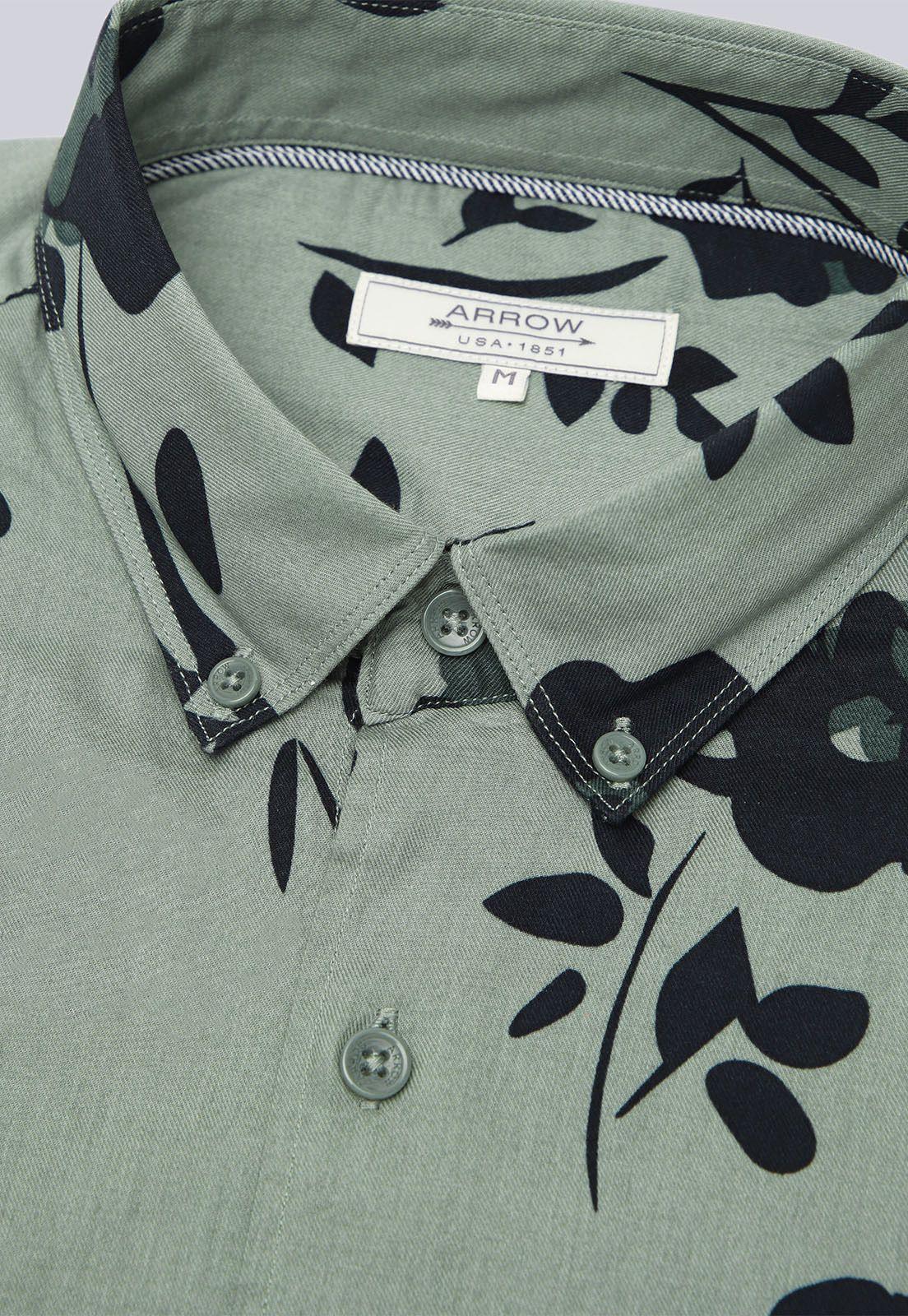Camisa Manga Corta Floreada Arrow CM3023SVE-4