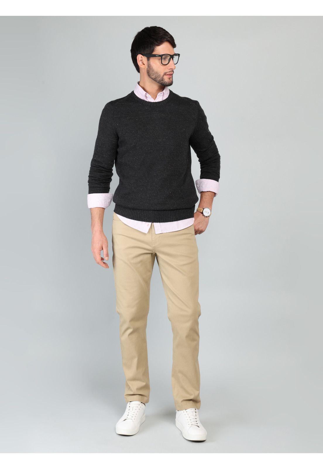 Sweater Cuello Redondo Regular fit Gris Oscuro Arrow-3