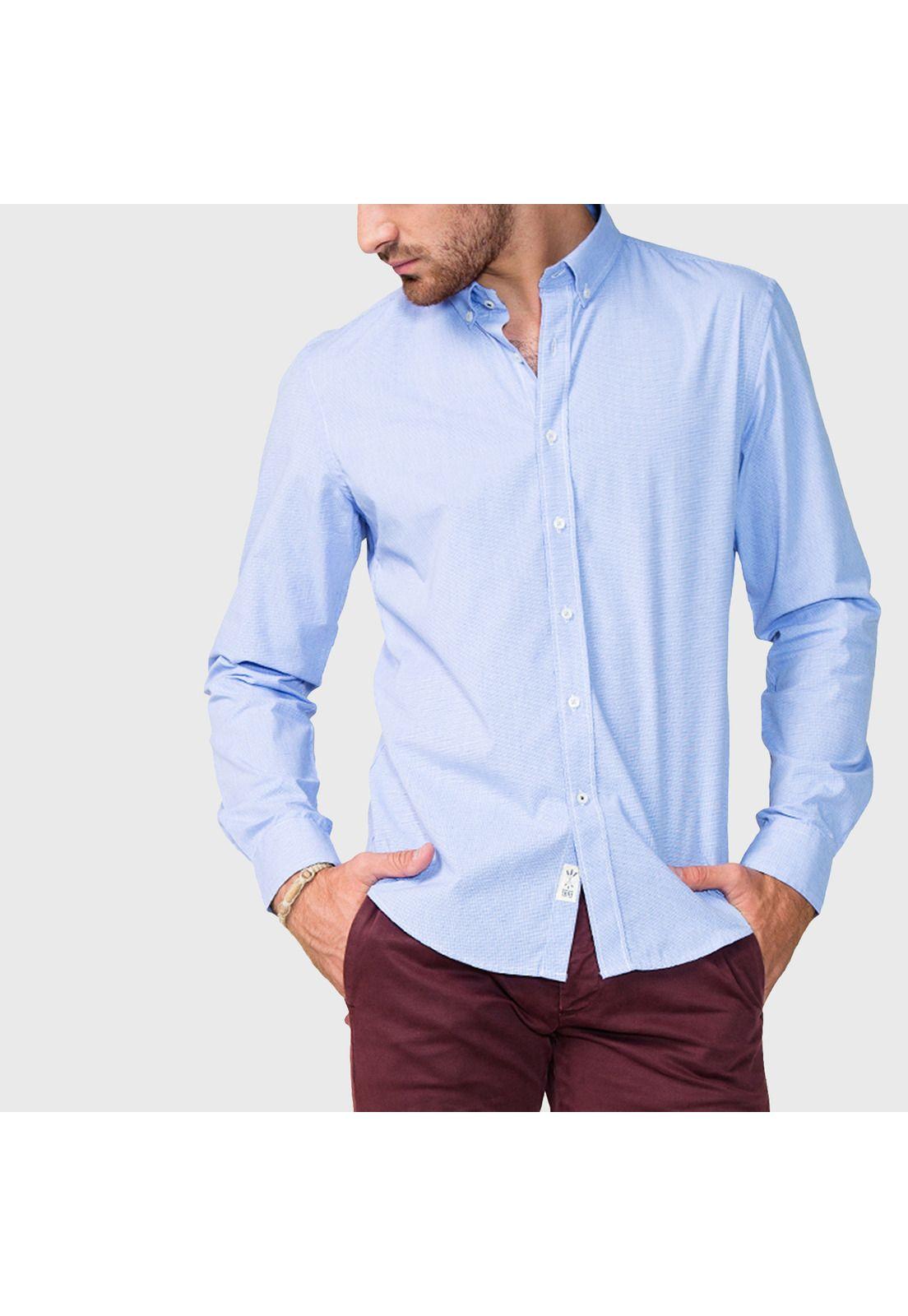 Camisa Mini Cuadritos Essentials Manga Larga-0