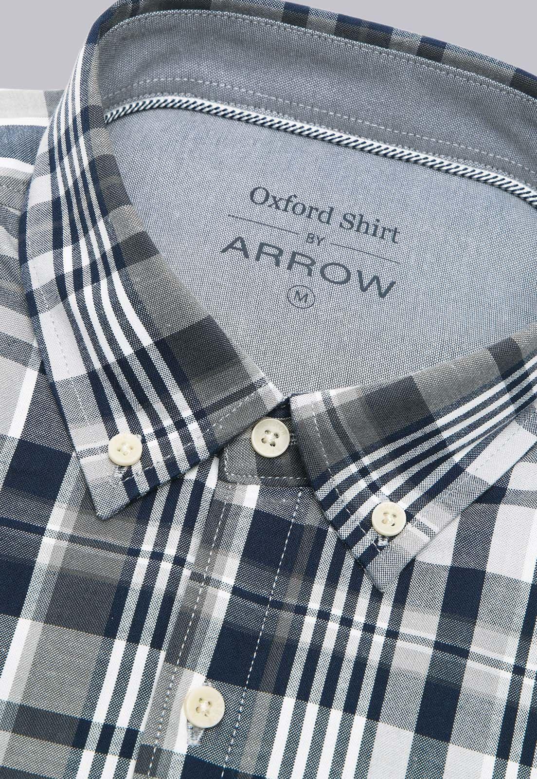 Camisa Oxford Cuadros Manga Larga Arrow CM3018SNB-4