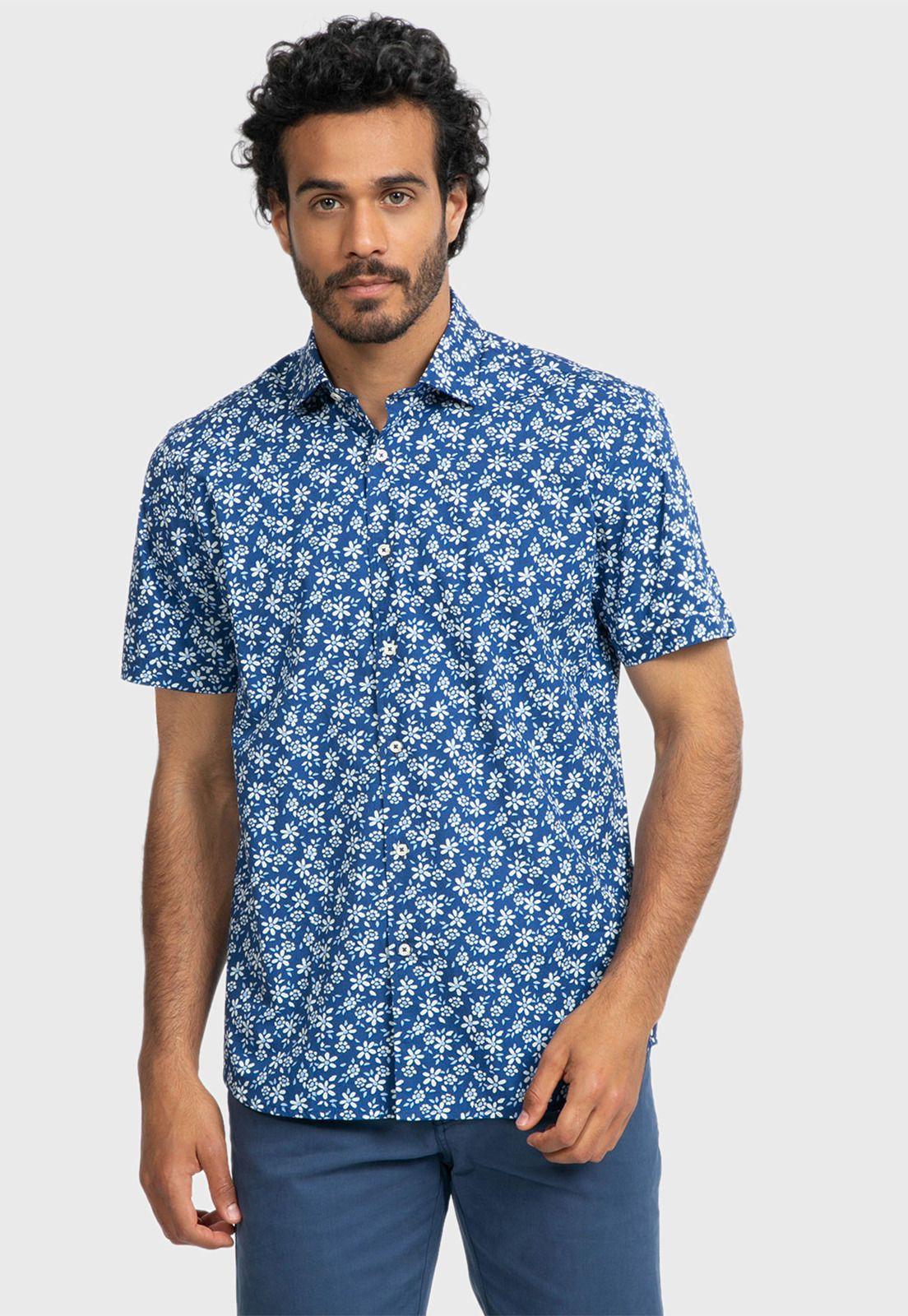 Camisa Sport Floreada Azul Arrow-0
