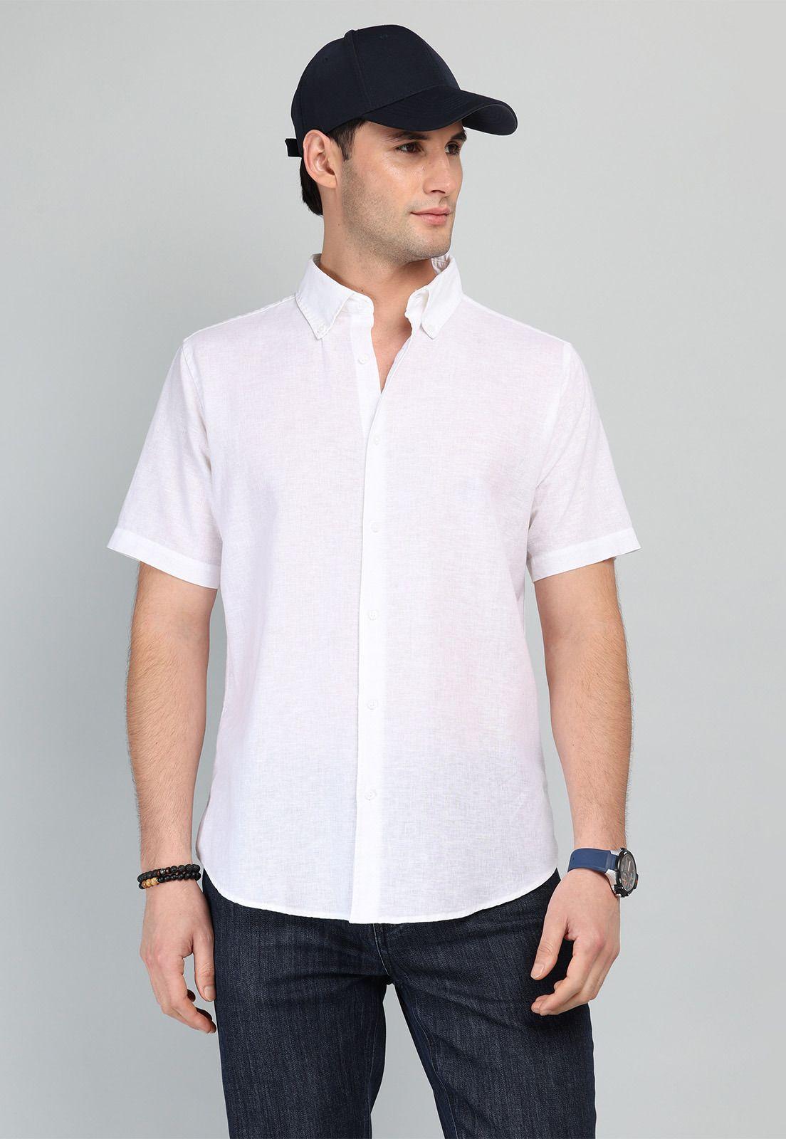 Camisa De Lino y Algodón Arrow CM32058BL-0