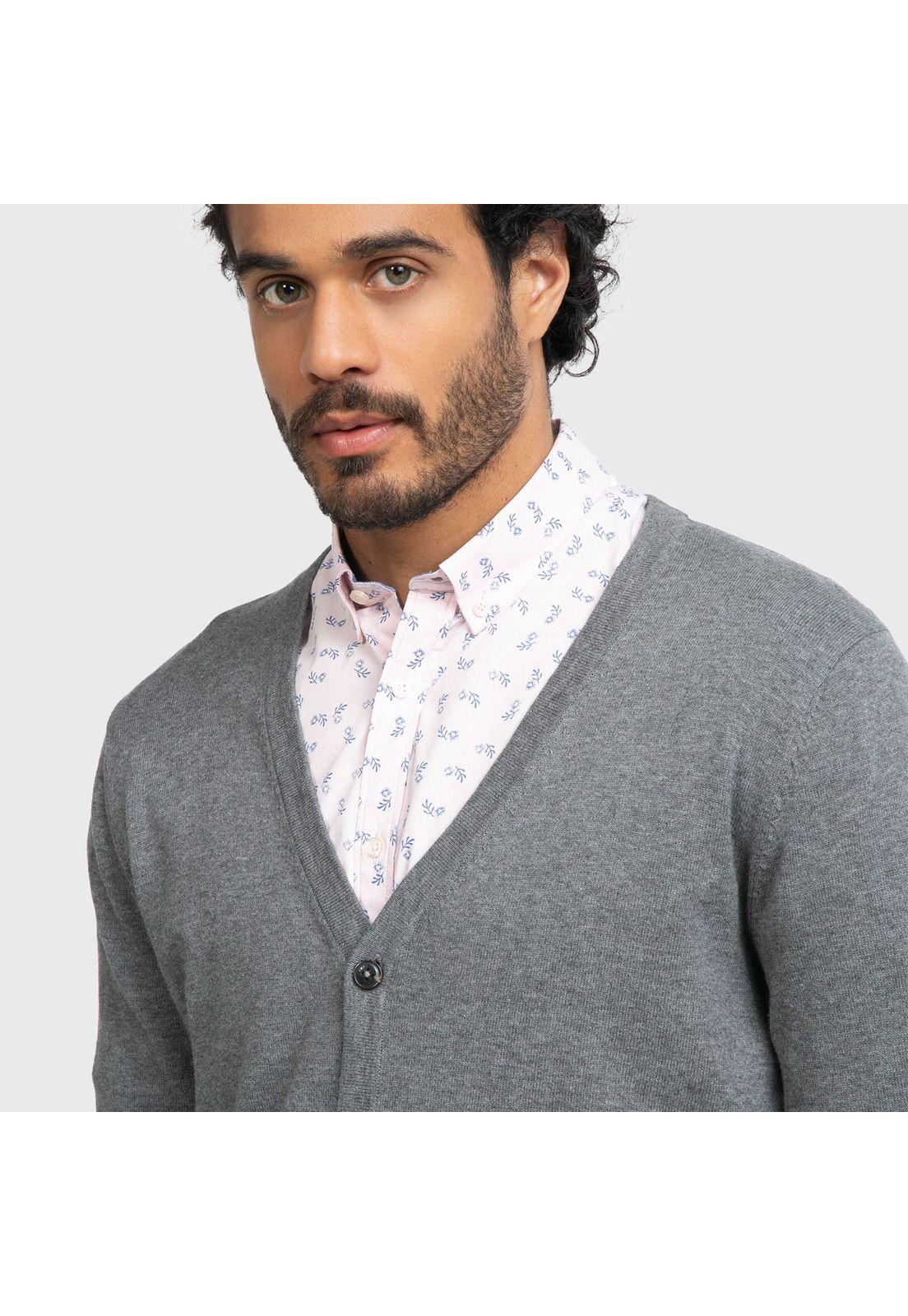 Cardigan Arrow Manga Larga Melange-2