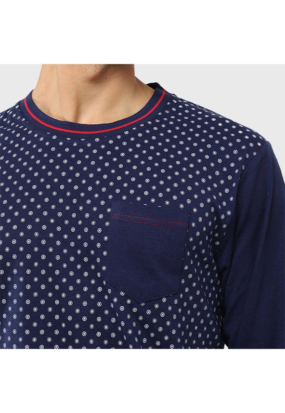 Pijama largo design cuello redondo-4