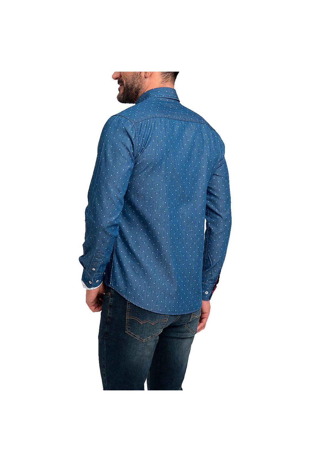 Camisa Denim Puntos Manga Larga-1