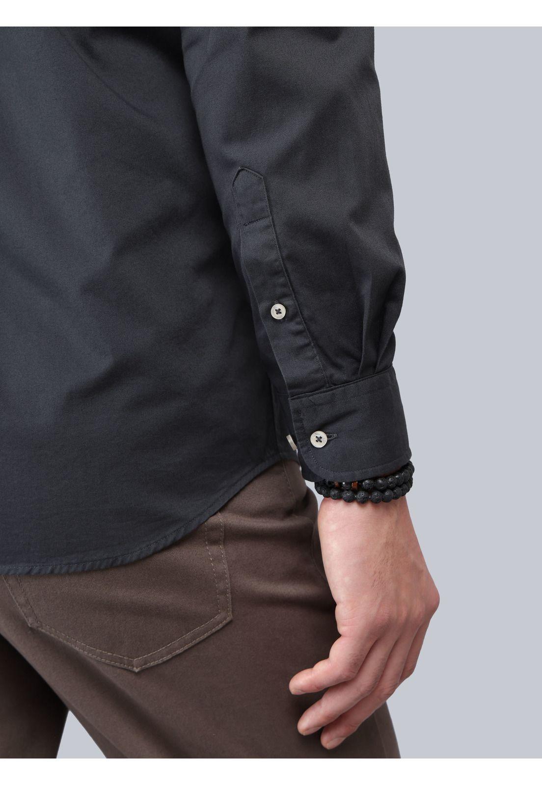 Camisa Lisa Regular Fit Carbón Arrow-5