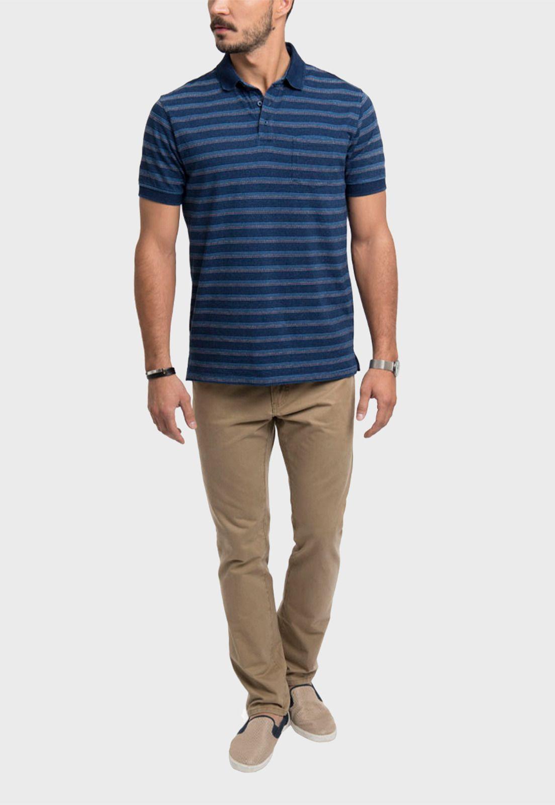 Polera Jersey Denim Rayada Manga Corta-3