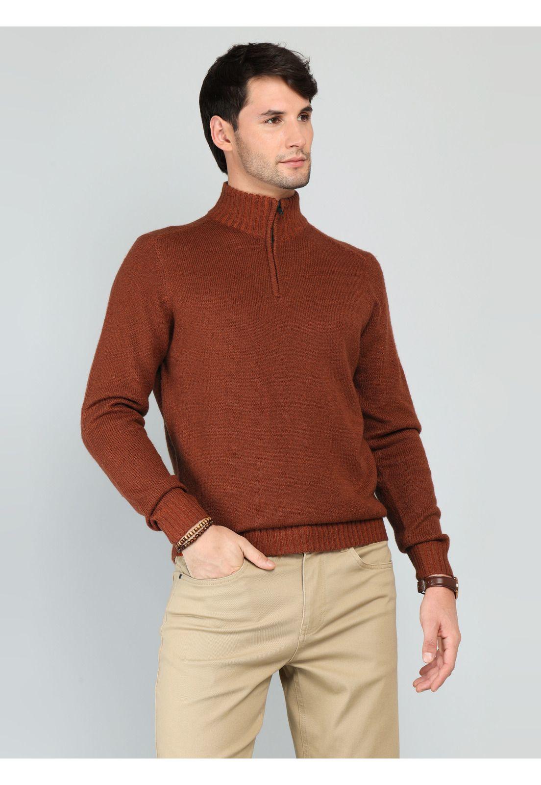 Sweater Cuello Alto Regular Fit Terracota Arrow-0