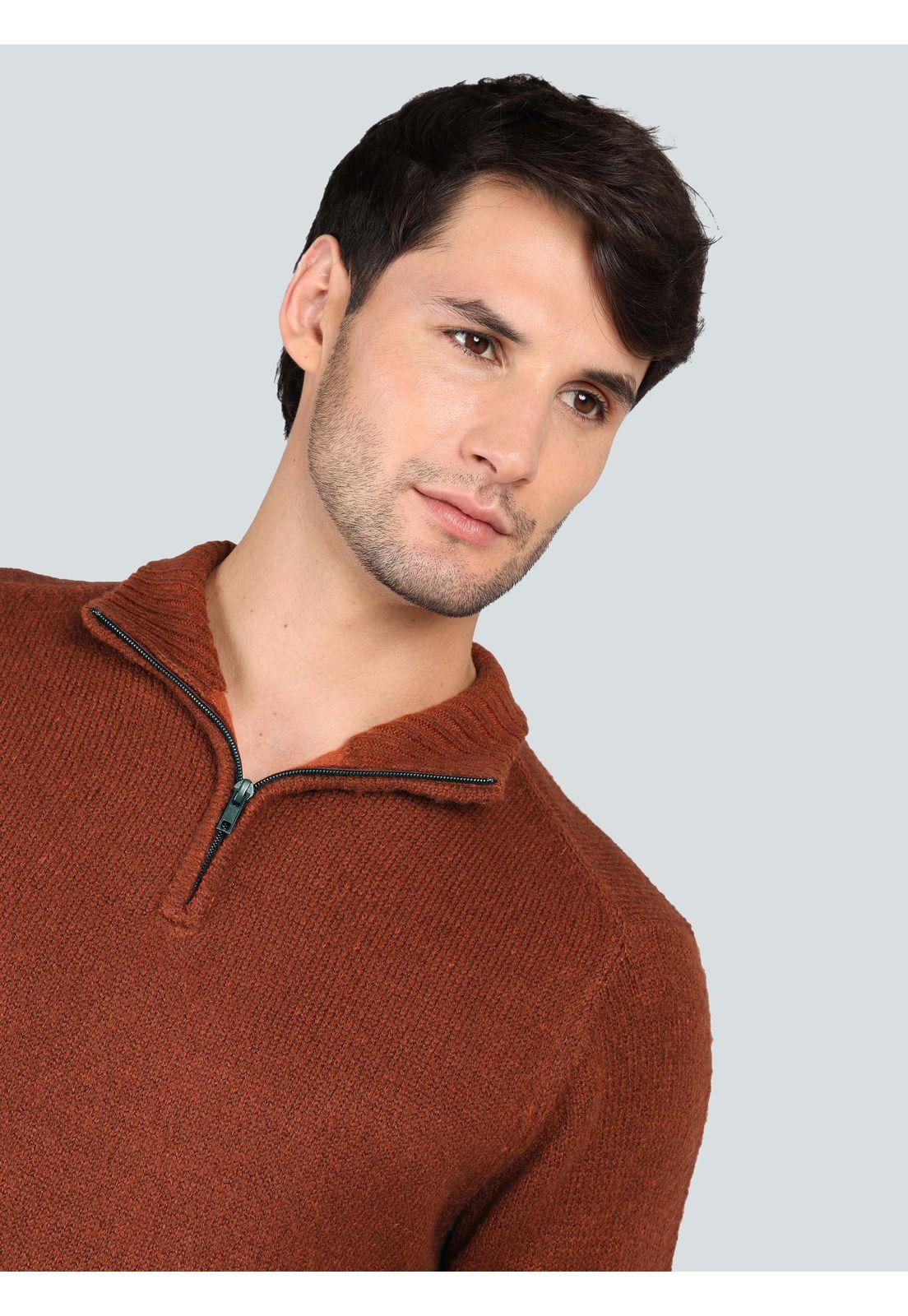 Sweater Cuello Alto Regular Fit Terracota Arrow-2