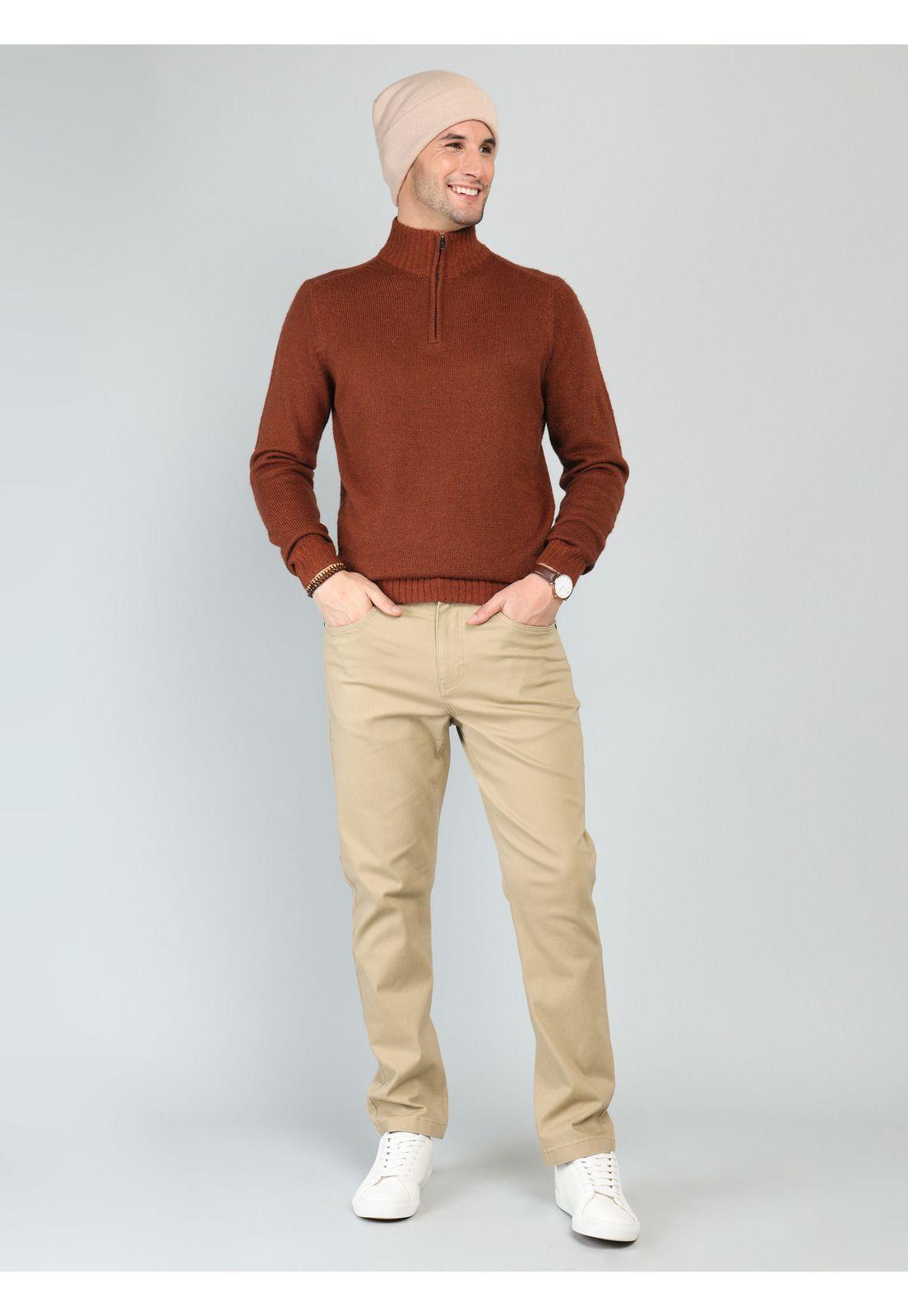 Sweater Cuello Alto Regular Fit Terracota Arrow-3