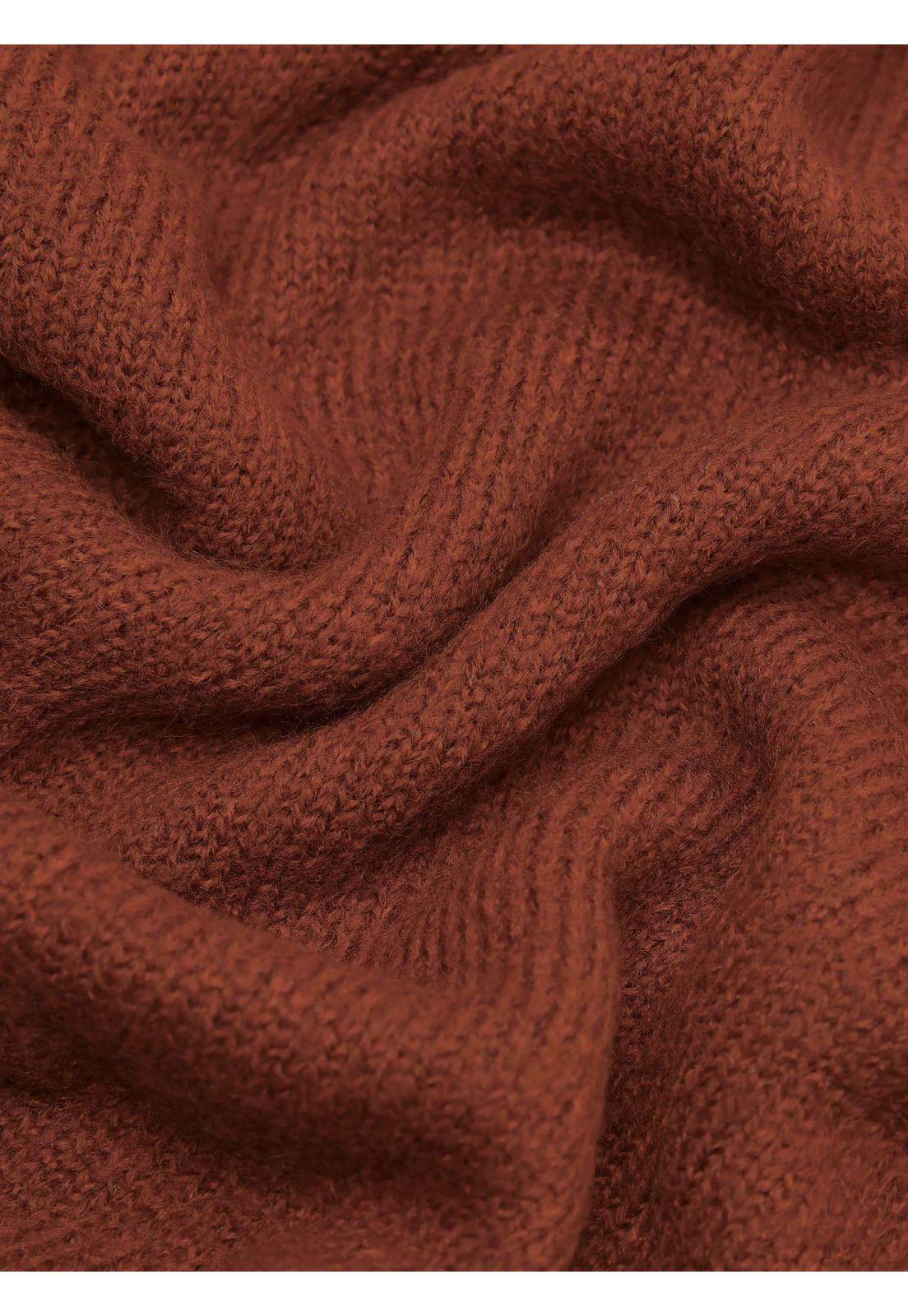 Sweater Cuello Alto Regular Fit Terracota Arrow-5
