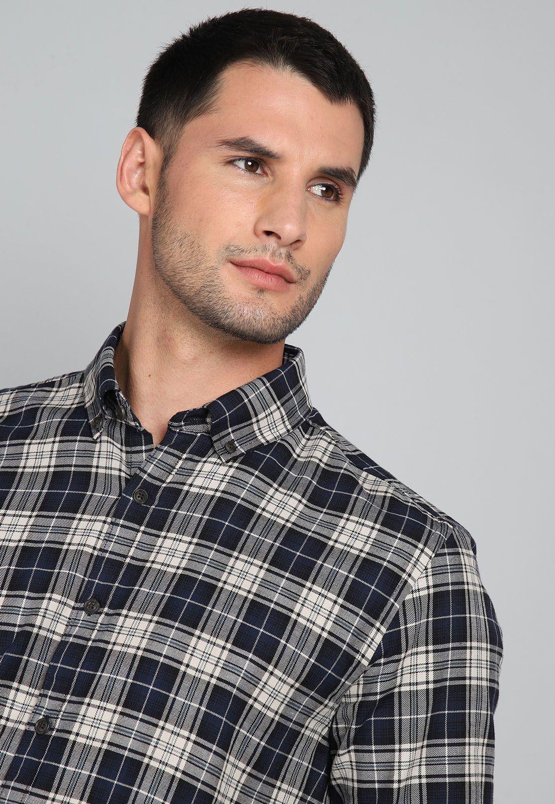Camisa Cuadros Manga Larga Arrow CM31041NB-2