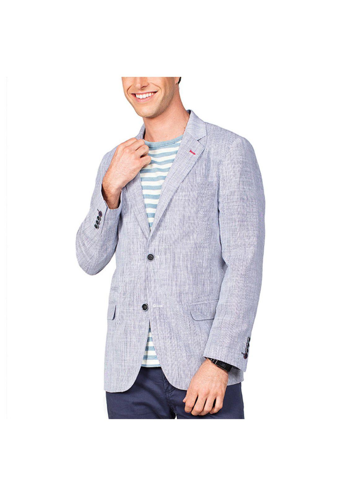 Blazer Lino Fantasía Azul-0