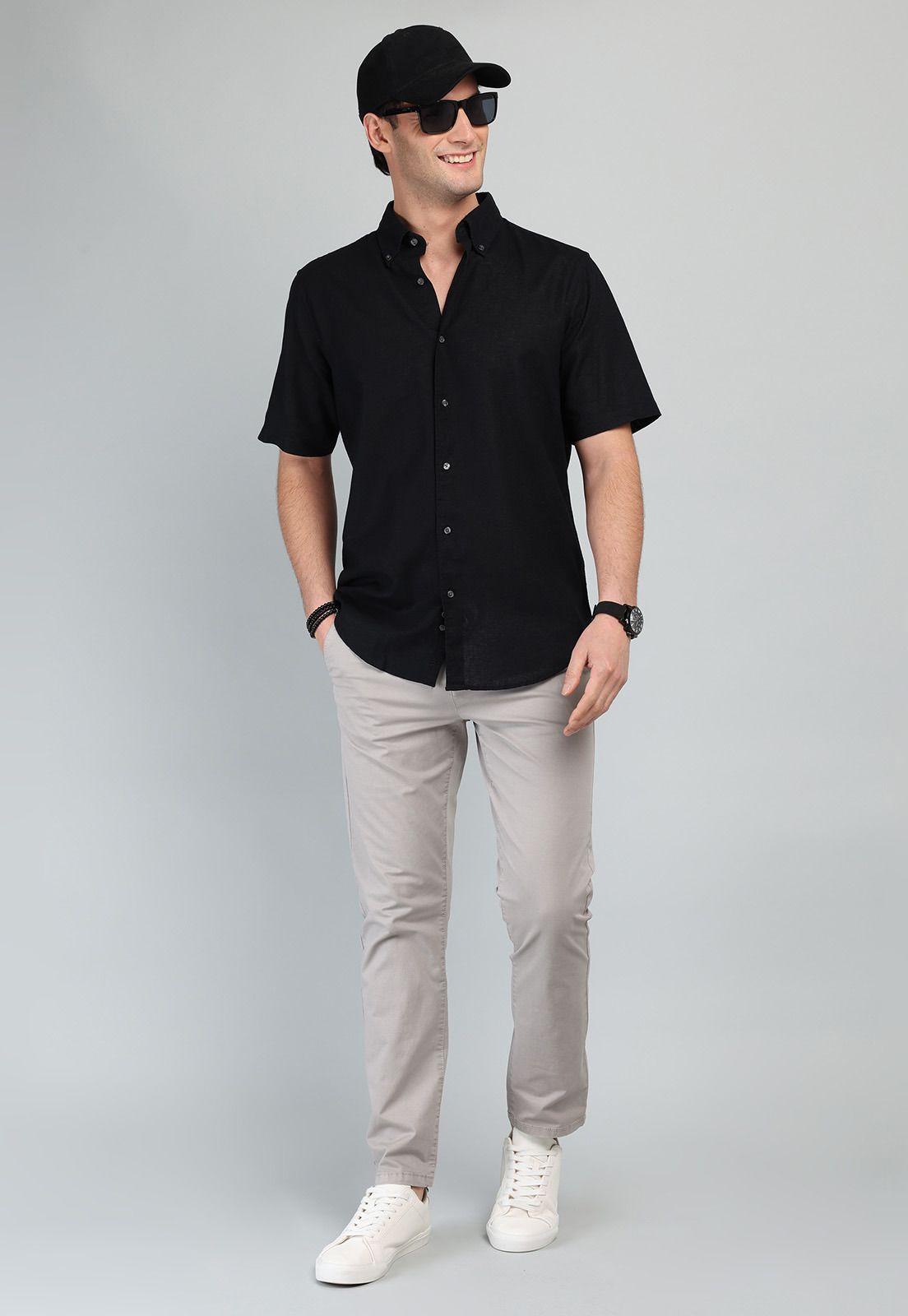 Camisa De Lino y Algodón Arrow CM32058NE-3