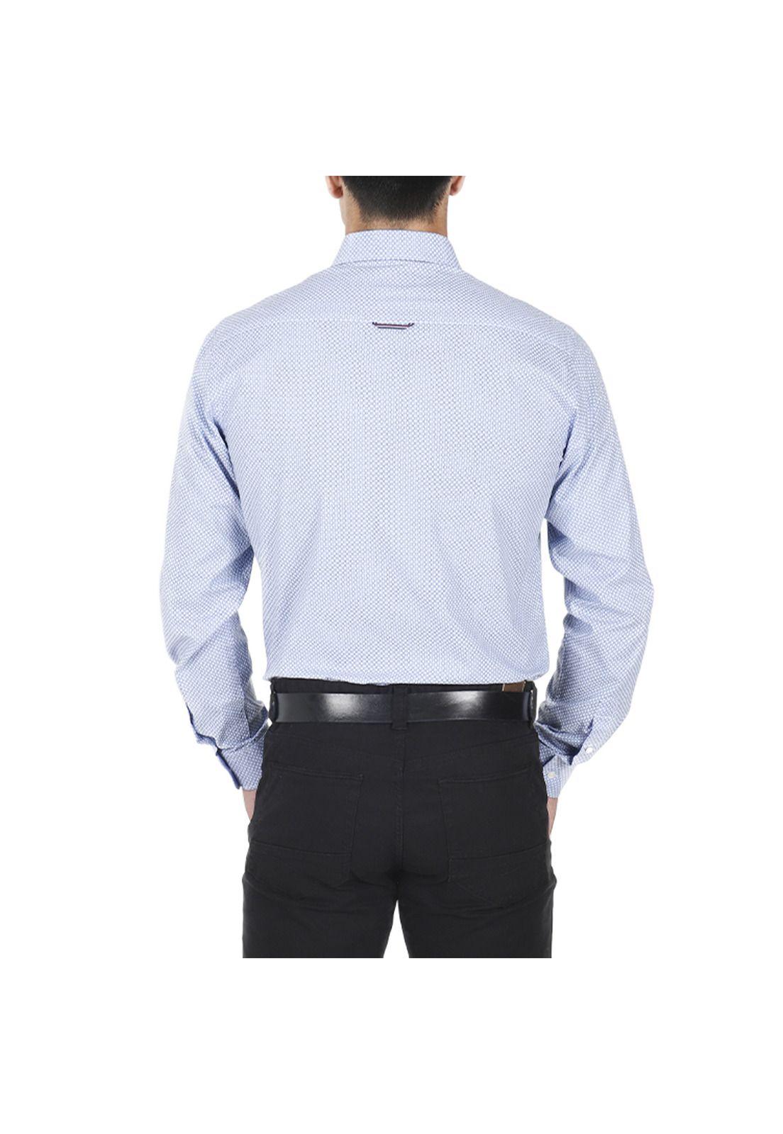 Camisa Oxford Print Manga Larga-1