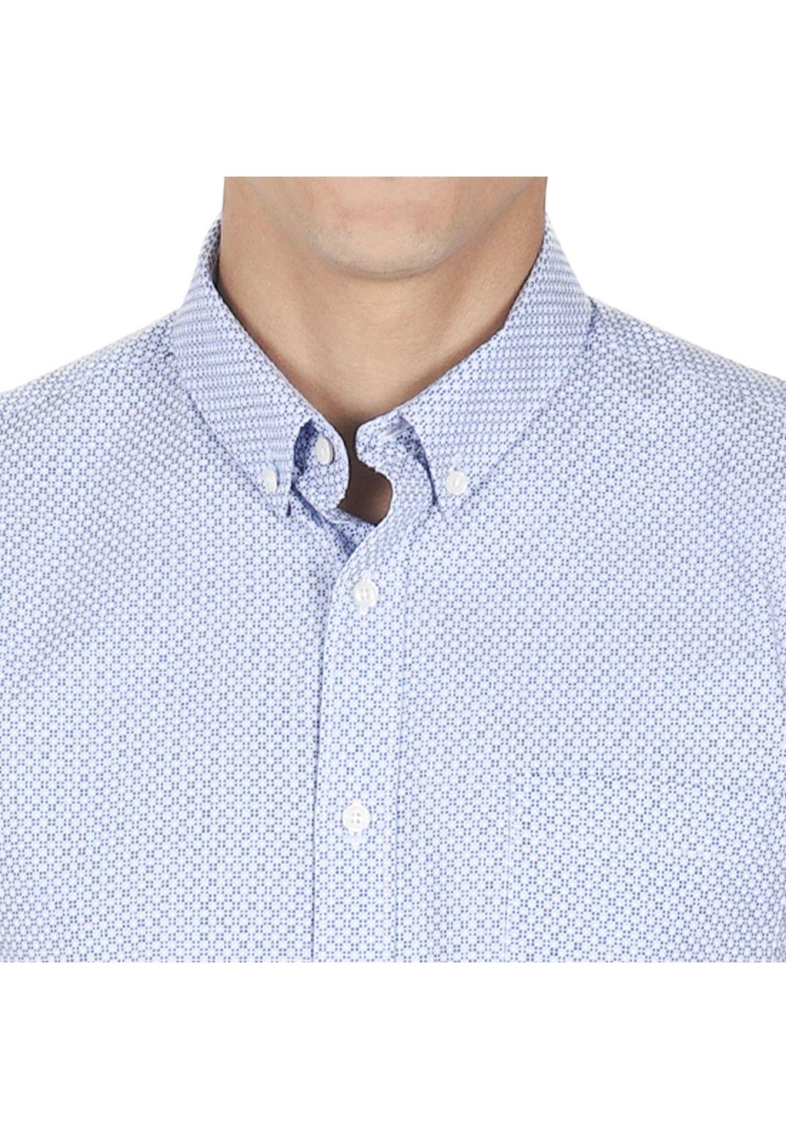 Camisa Oxford Print Manga Larga-3