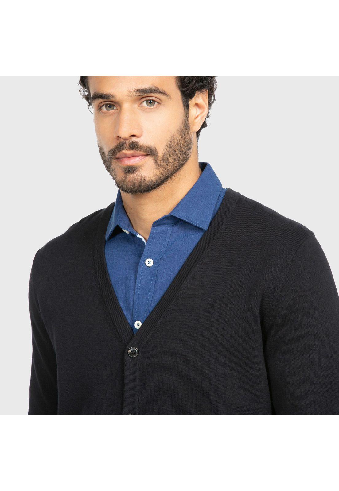 Cardigan Arrow Manga Larga Melange-2