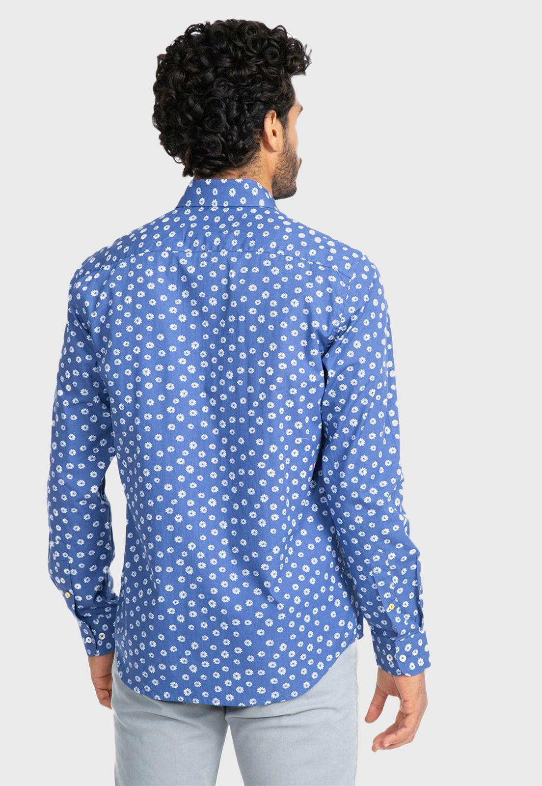 Camisa Sport Floreada Azul Arrow-1