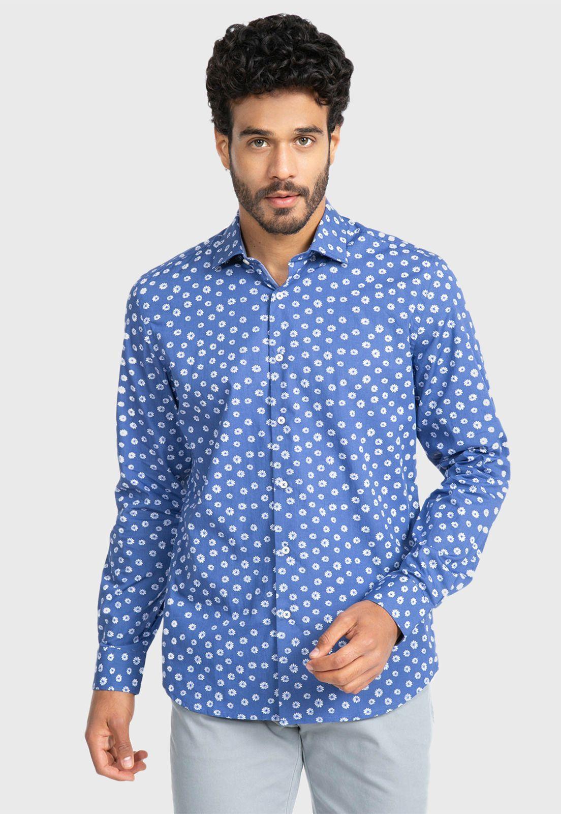 Camisa Sport Floreada Azul Arrow-0