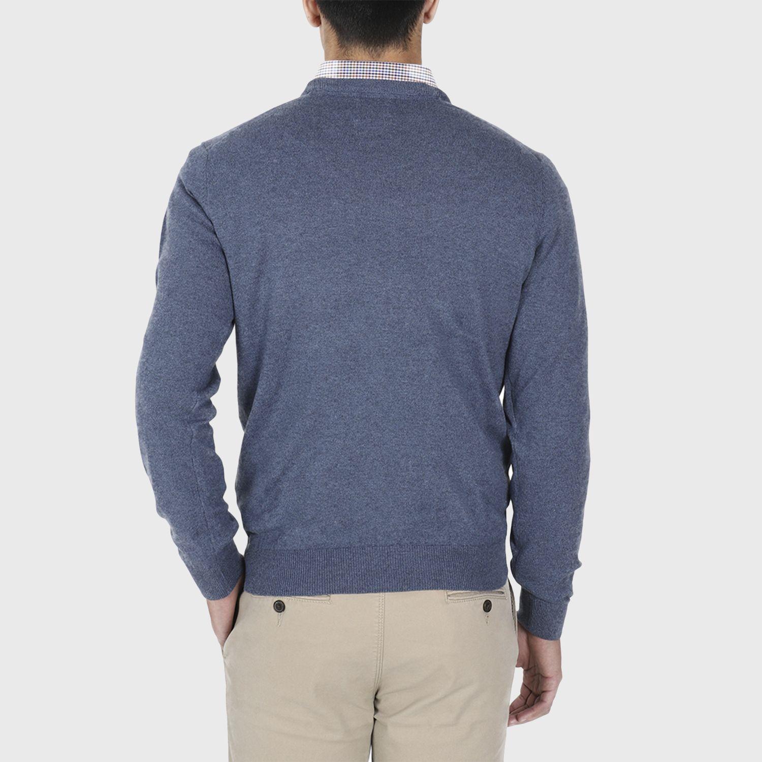 Sweater V-Neck Cotton Merino Manga Larga-1