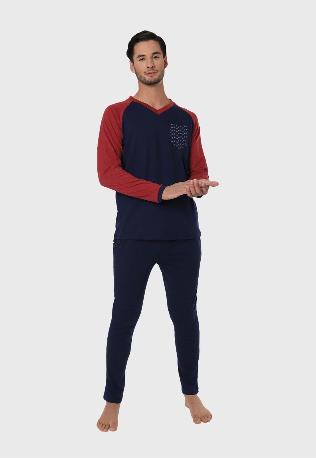 Pijama Largo Cuello En V Arrow-0