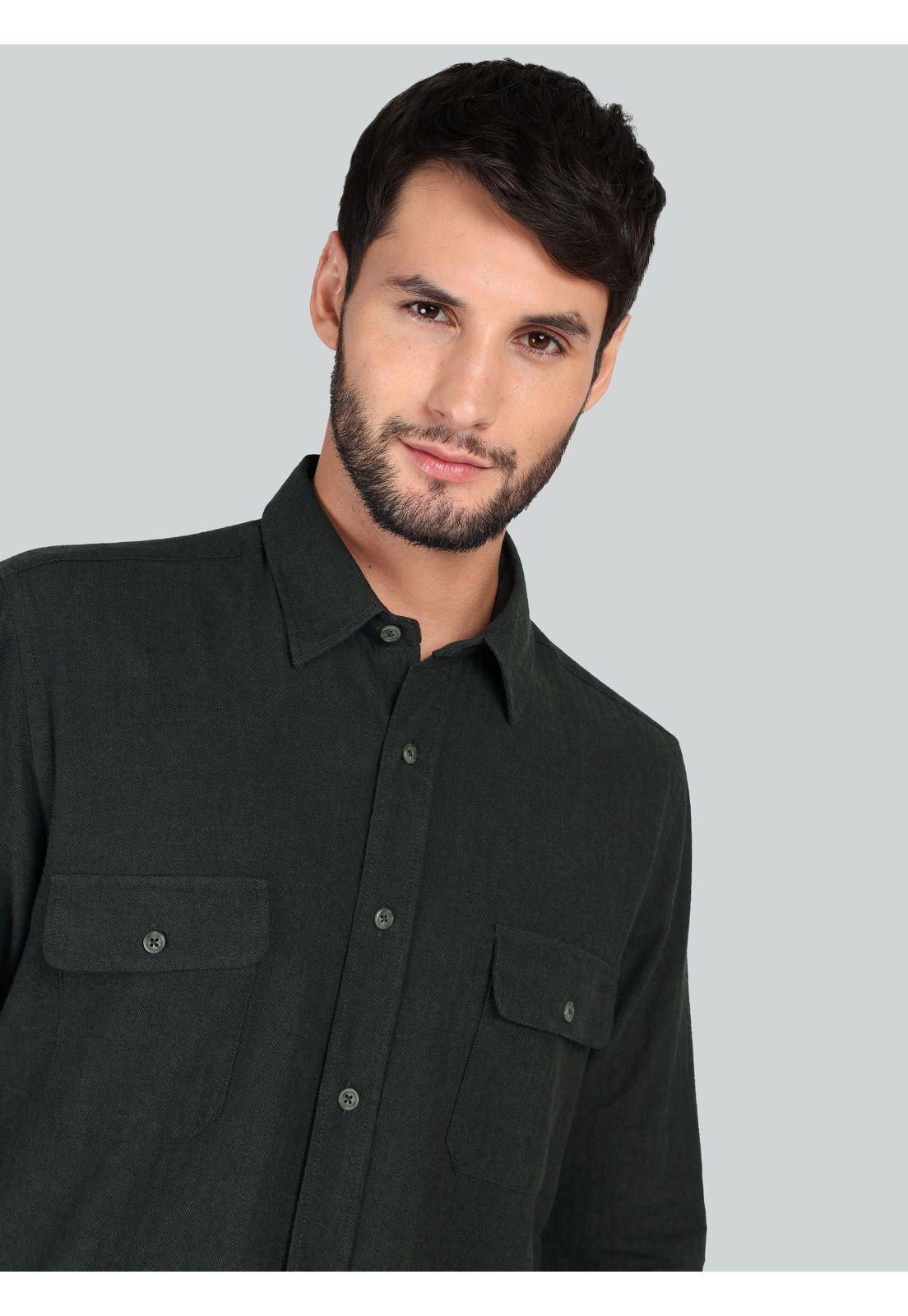 Camisa Texturada Regular Fit Verde Arrow-2