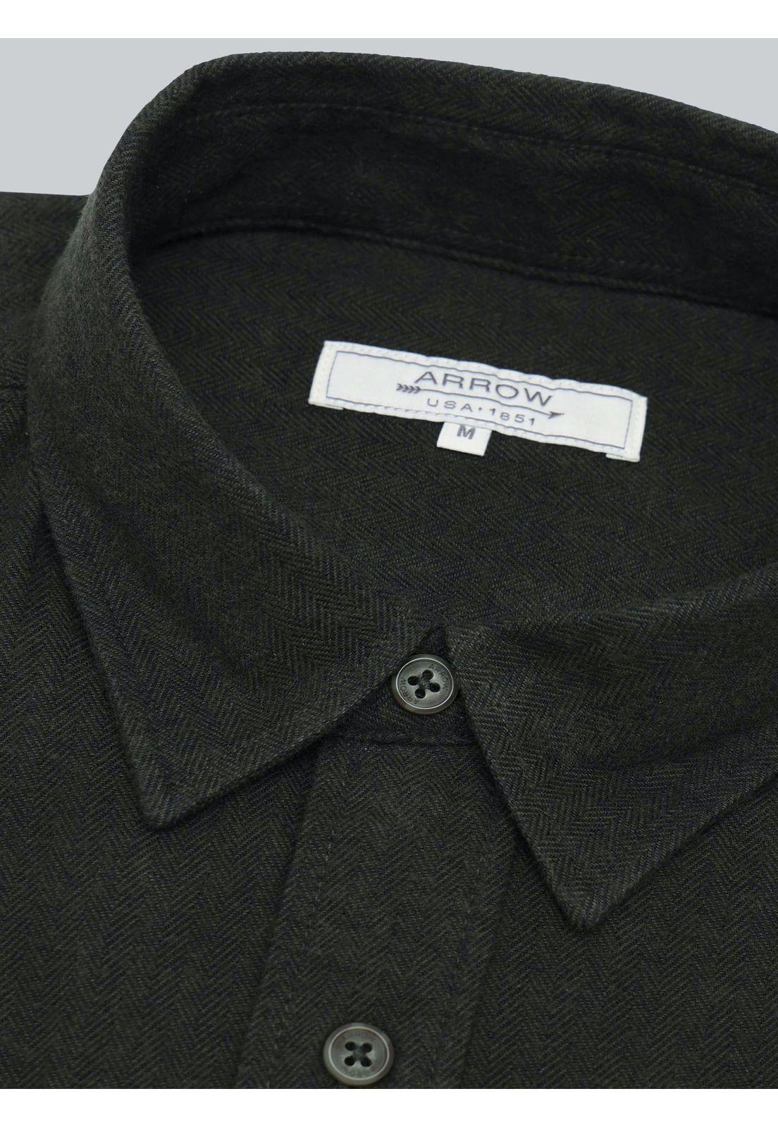 Camisa Texturada Regular Fit Verde Arrow-4