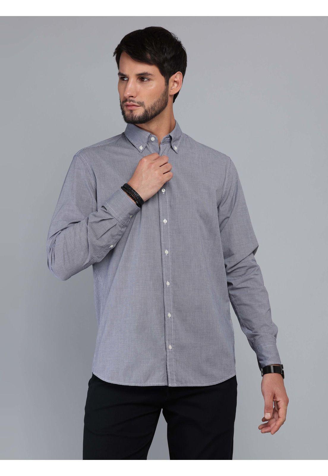 Camisa Fantasía Regular Fit Azul Marino Arrow-0