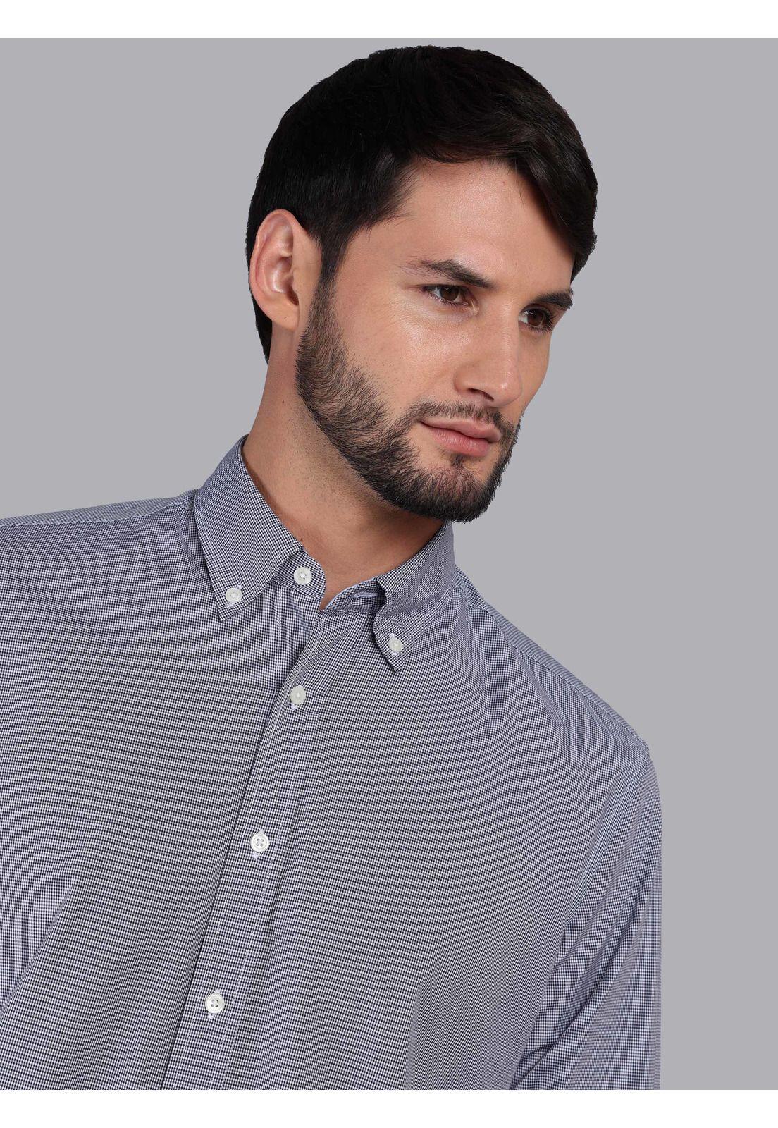 Camisa Fantasía Regular Fit Azul Marino Arrow-2