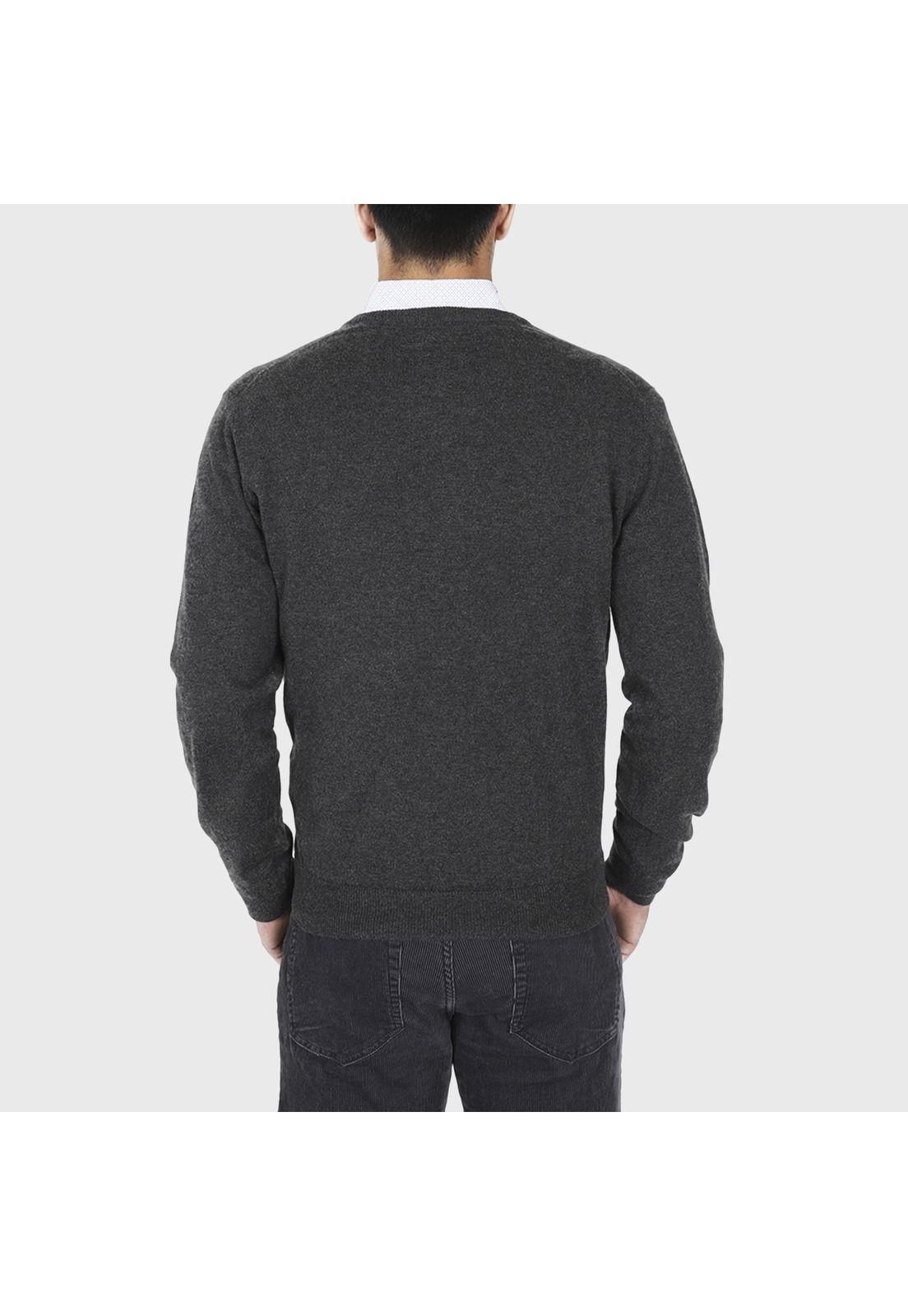 Sweater V-Neck Cotton Merino Manga Larga-1