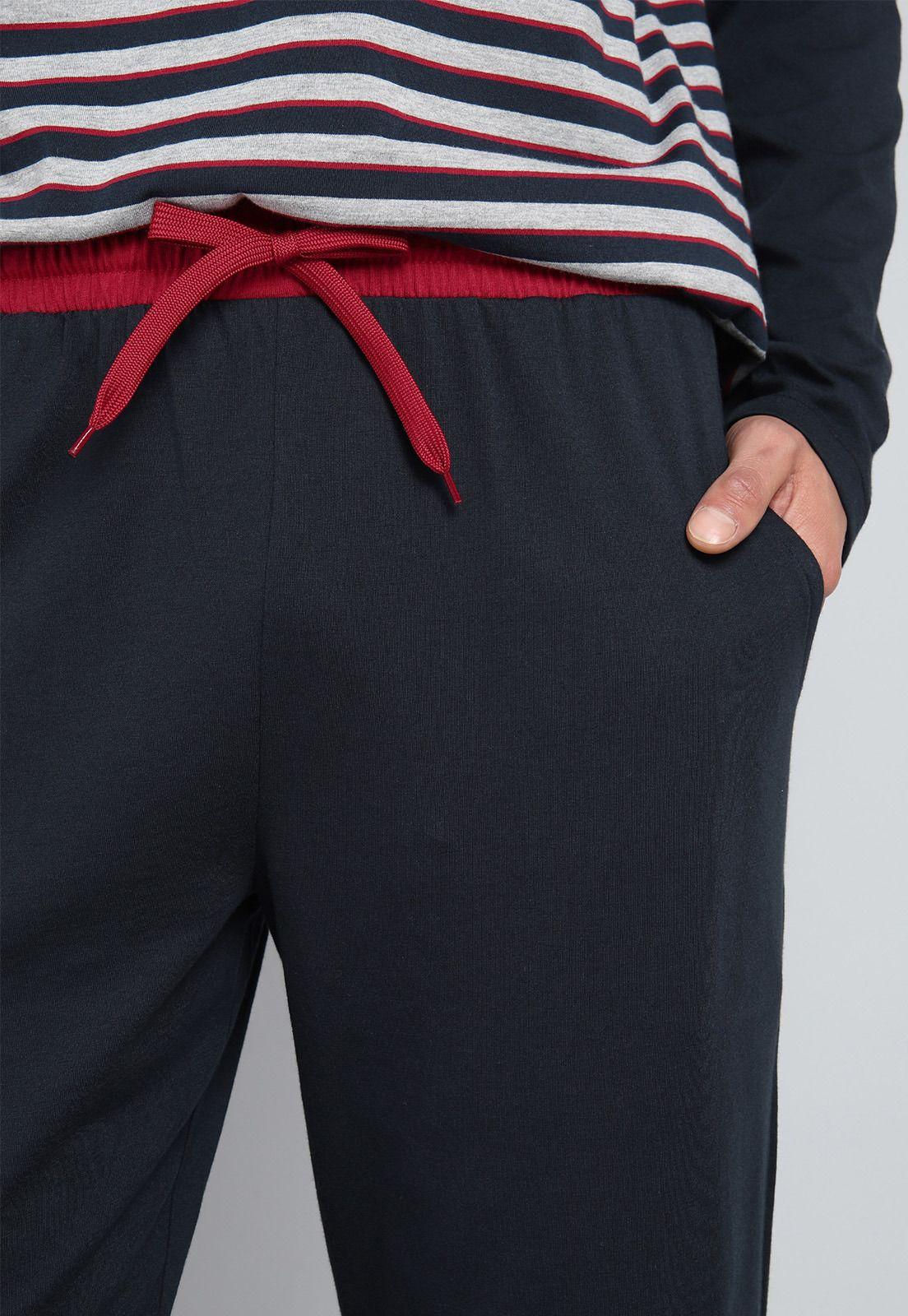 Pijama Largo A Rayas Arrow P1I3100AZ-5