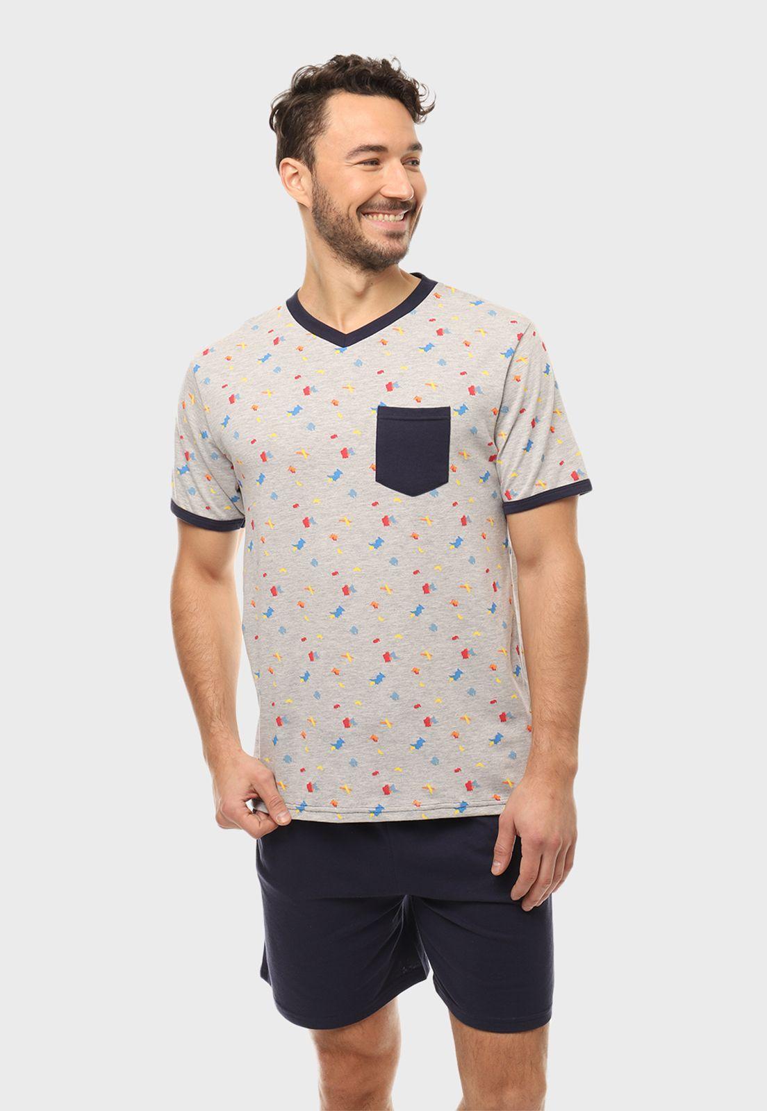 Pijama Print Corto Cuello En V Arrow-0