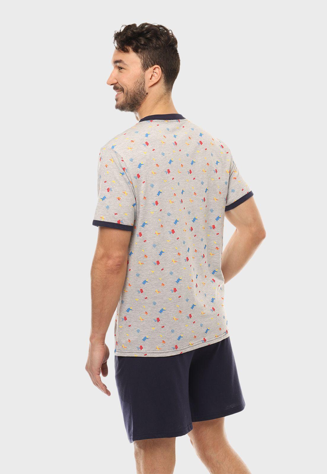 Pijama Print Corto Cuello En V Arrow-1