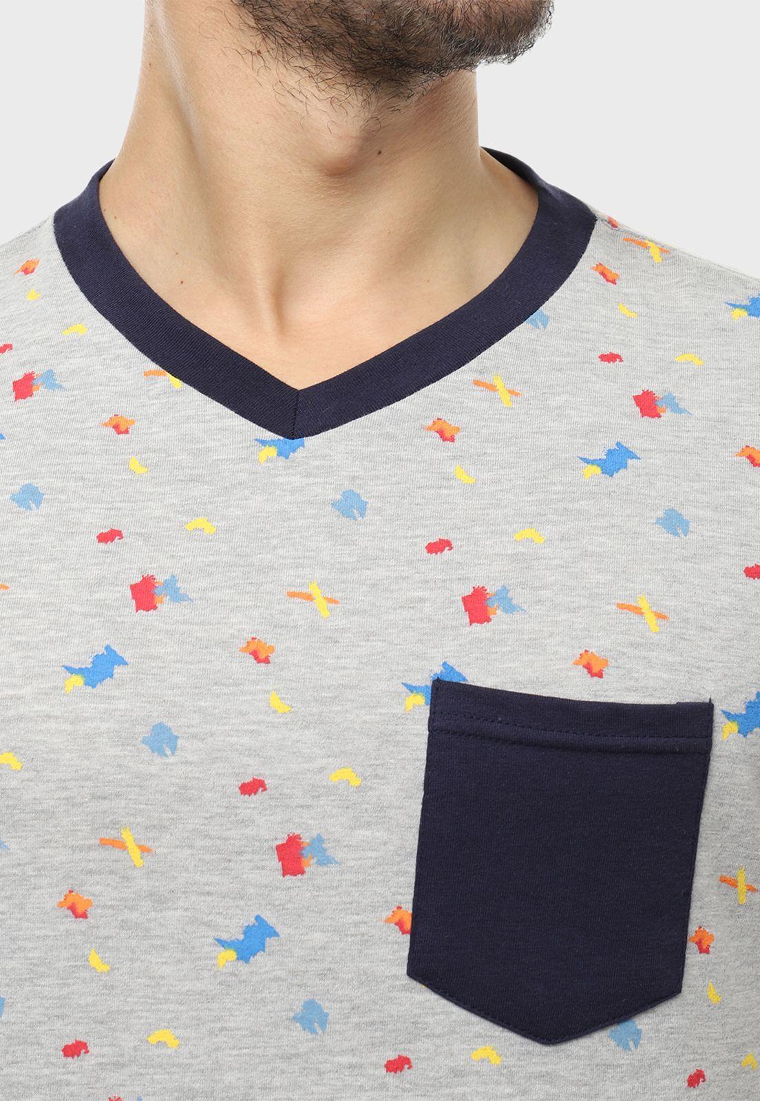 Pijama Print Corto Cuello En V Arrow-2