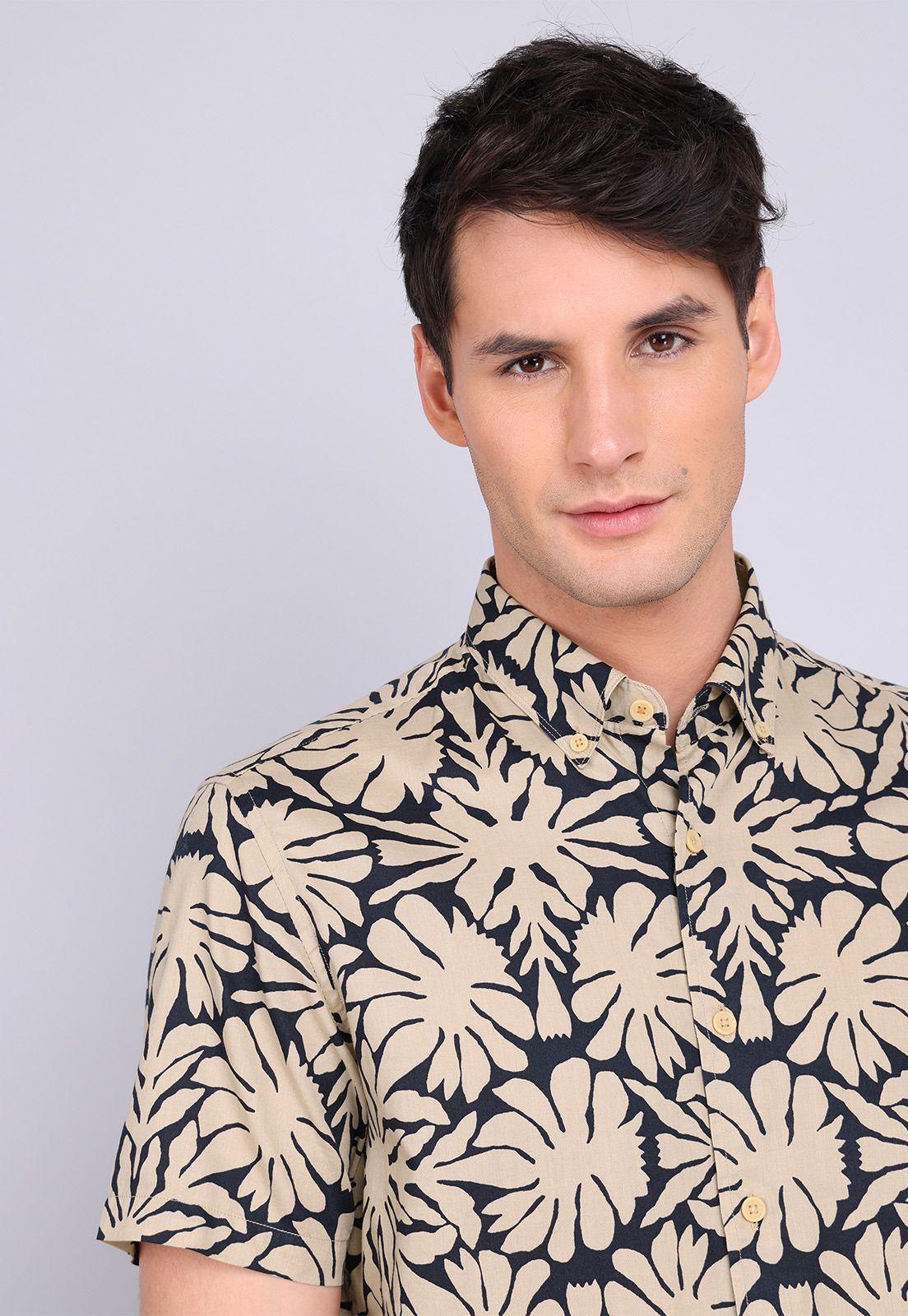 Camisa Manga Corta Floreada Arrow CM3022SBE-2