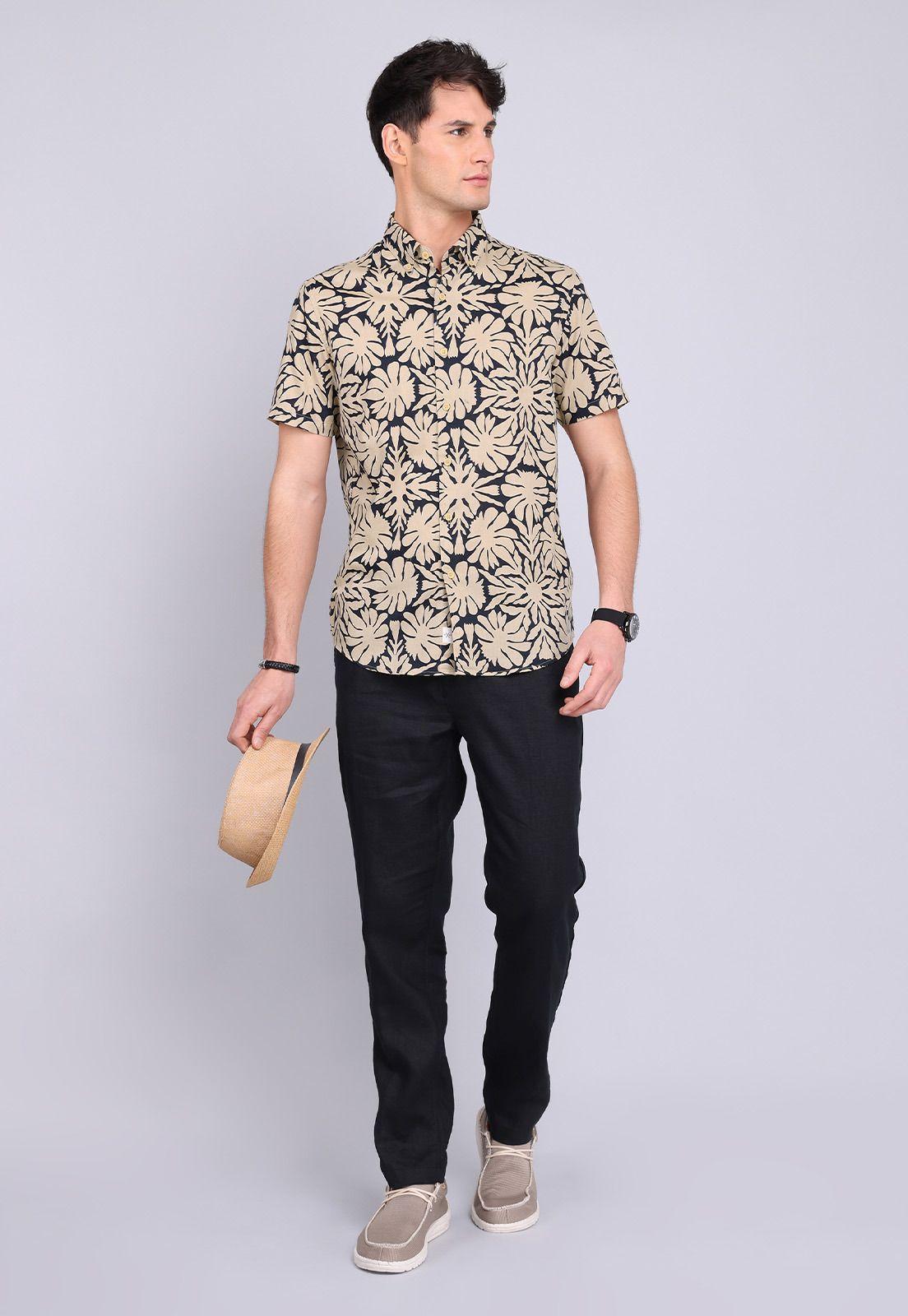 Camisa Manga Corta Floreada Arrow CM3022SBE-3