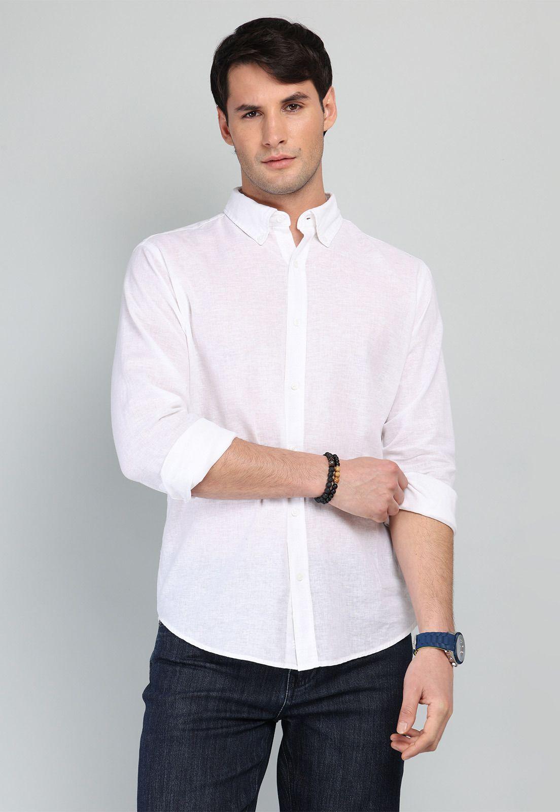 Camisa De Lino y Algodón Arrow CM32050BL-0