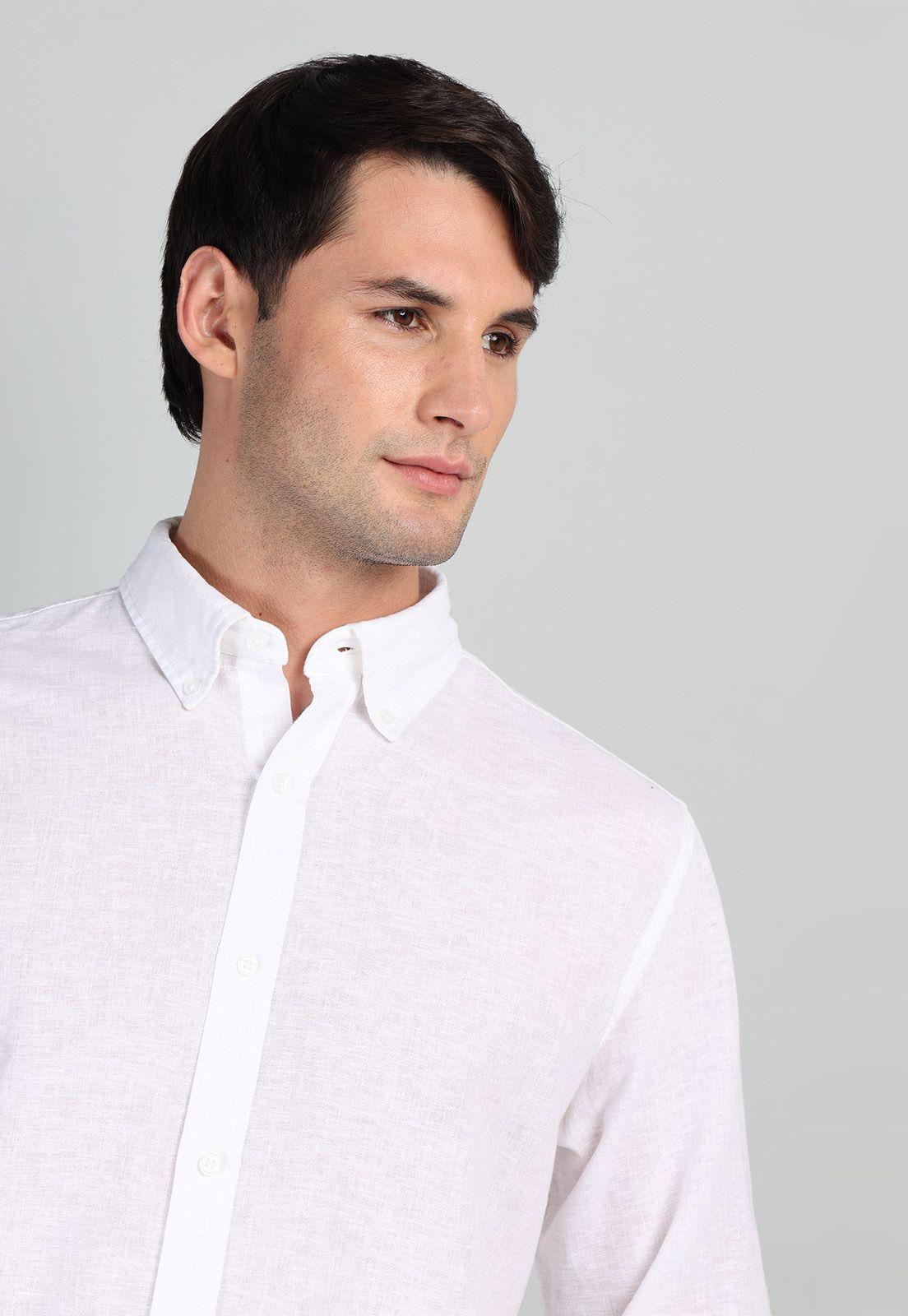 Camisa De Lino y Algodón Arrow CM32050BL-2