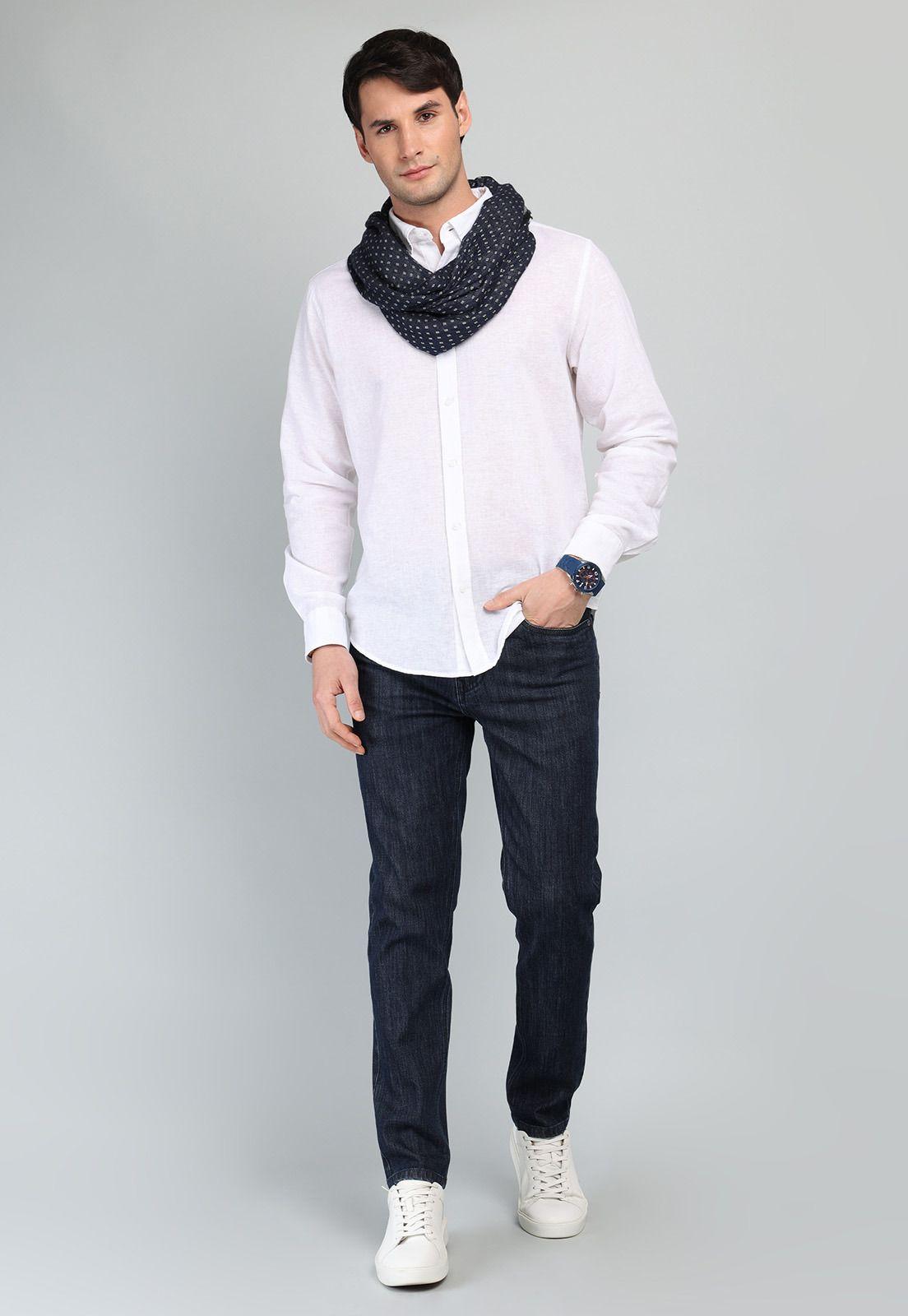 Camisa De Lino y Algodón Arrow CM32050BL-3