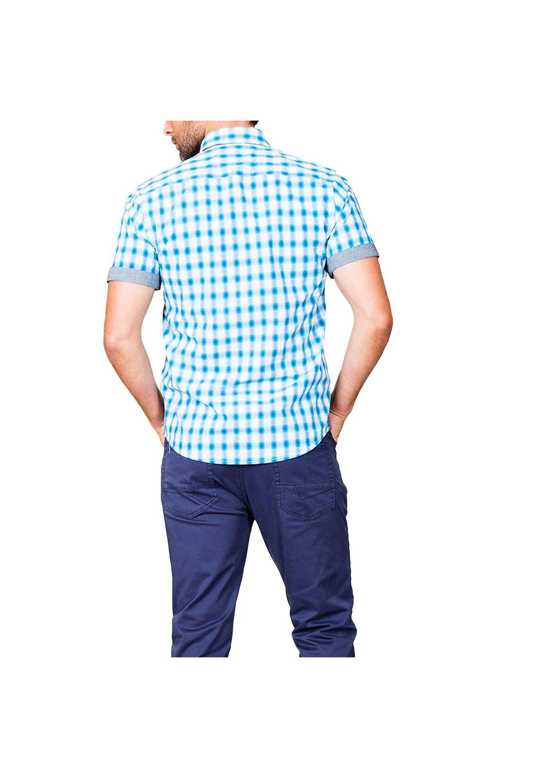 Camisa Casual Escocesa Manga Corta Calipso-1