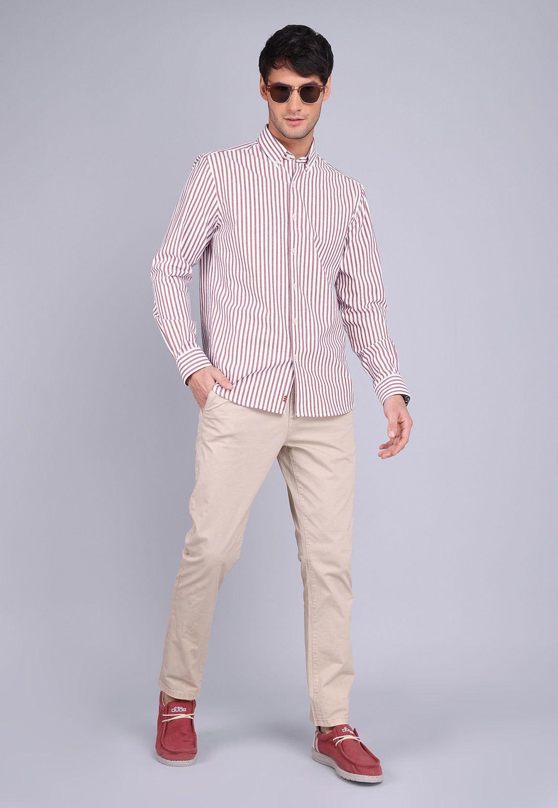 Camisa Oxford Rayas Manga Larga Arrow CM3014SRO-2