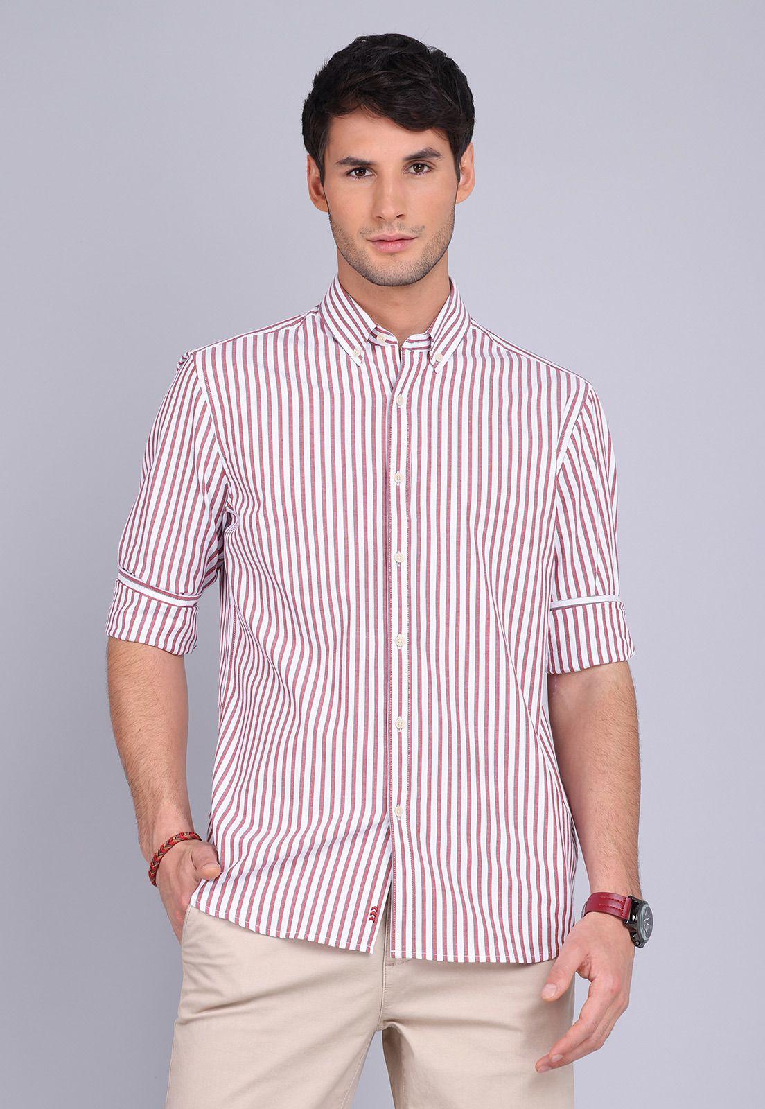 Camisa Oxford Rayas Manga Larga Arrow CM3014SRO-4
