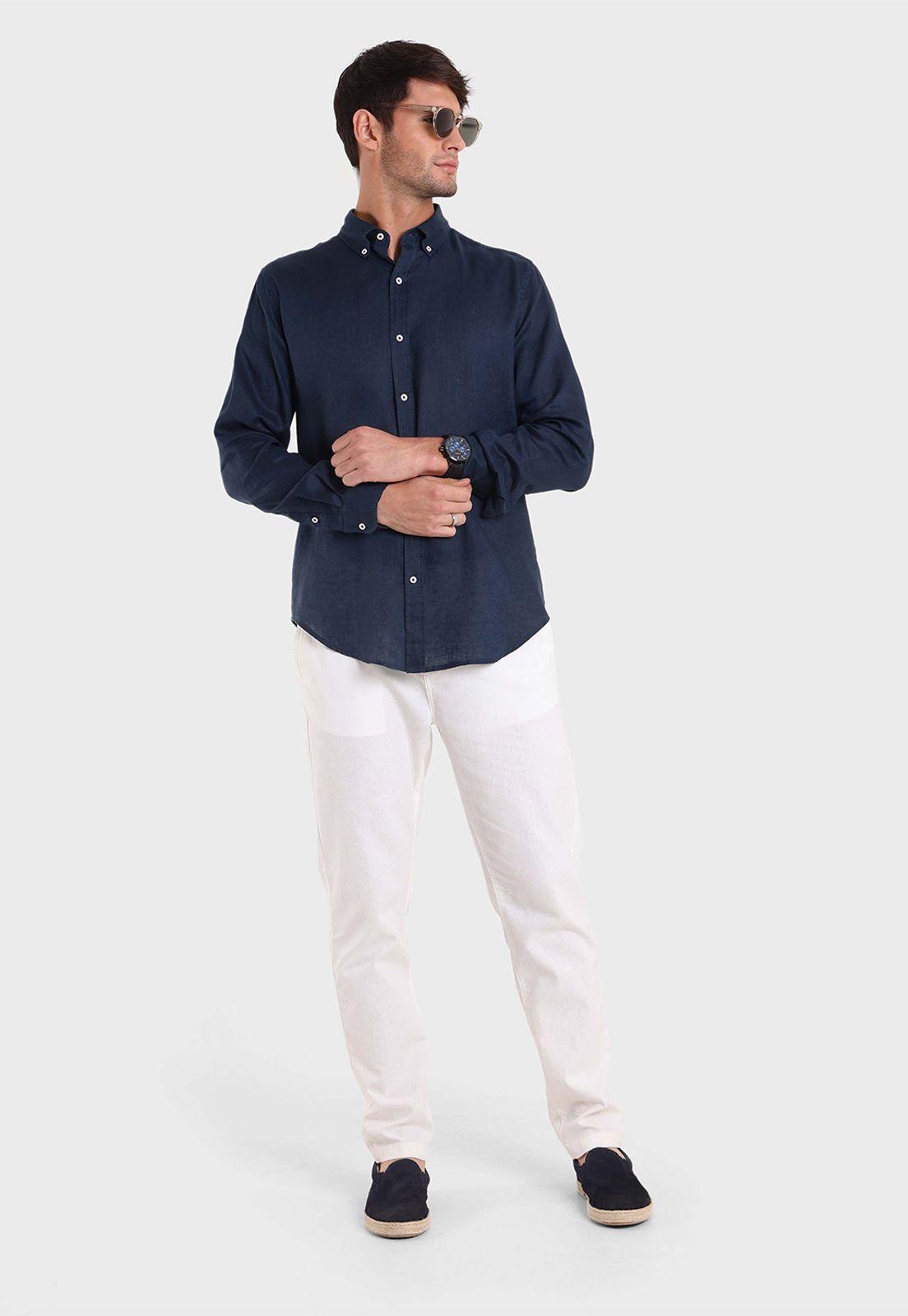 Camisa Lino Manga Larga Arrow-4
