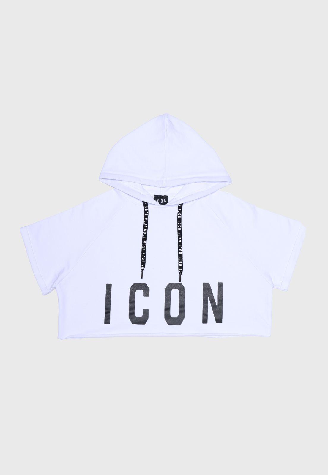 Polera Crop Top Con Capucha Mujer Icon-0