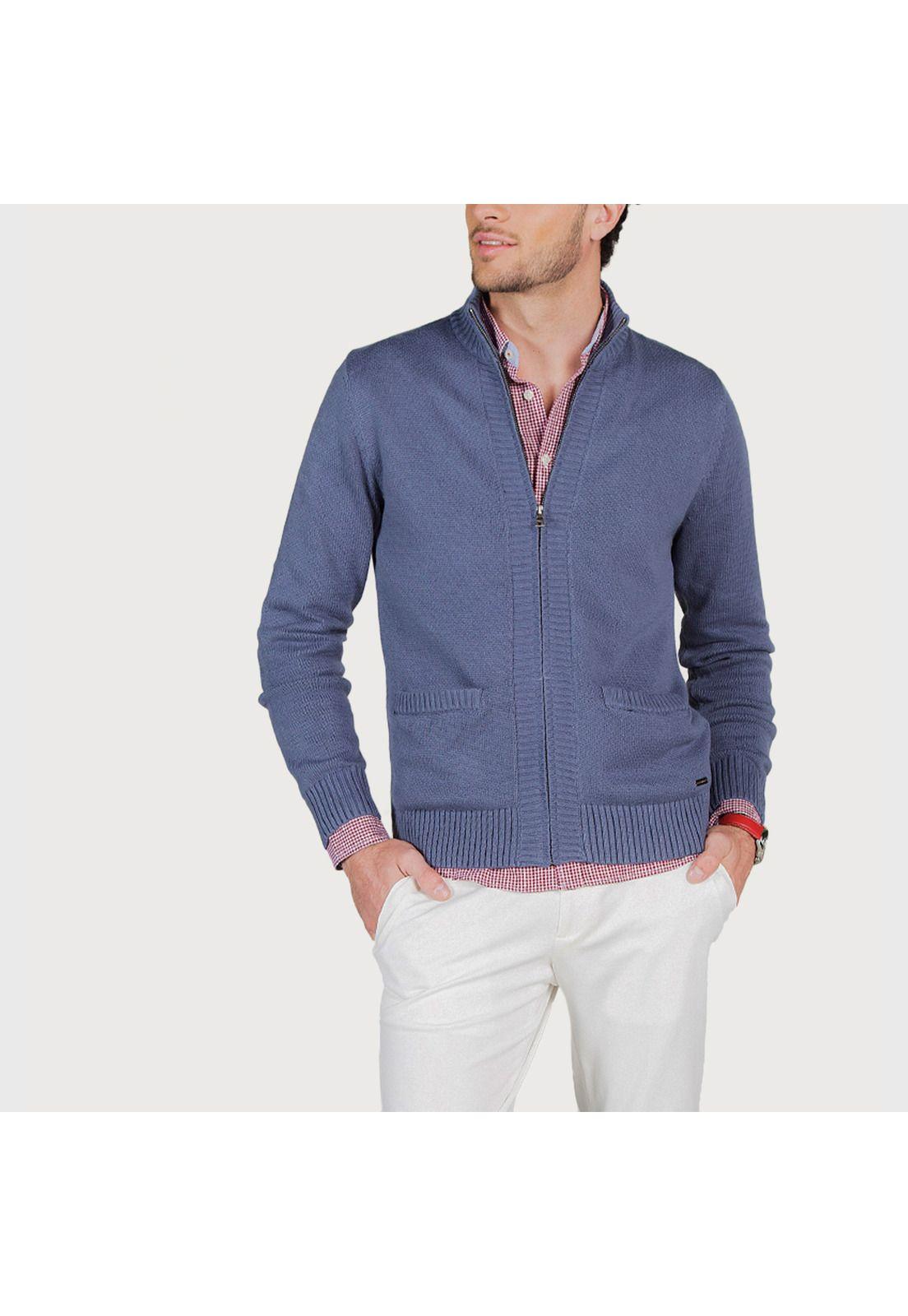 Sweater Casual Full Zipper Denim-0