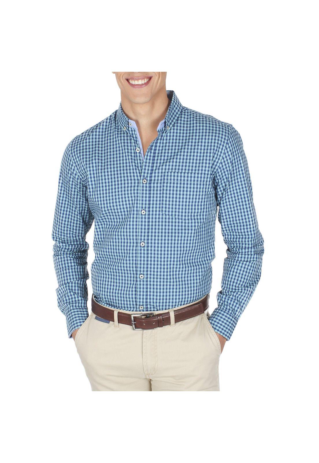 Camisa Casual Cuadros M/L-0