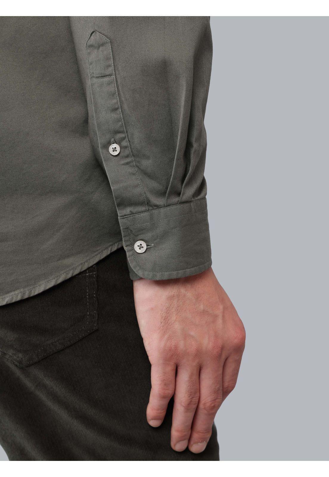 Camisa Lisa Regular Fit Oliva Arrow-5