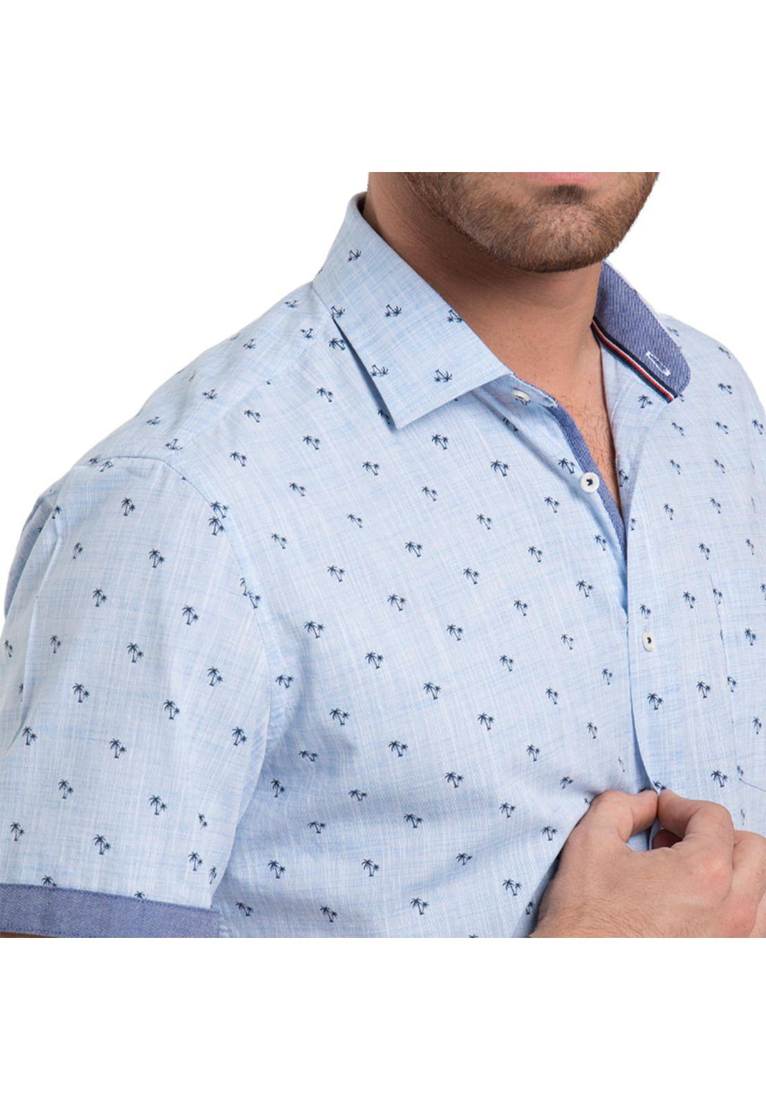 Camisa Print Palmeras Manga Corta-2